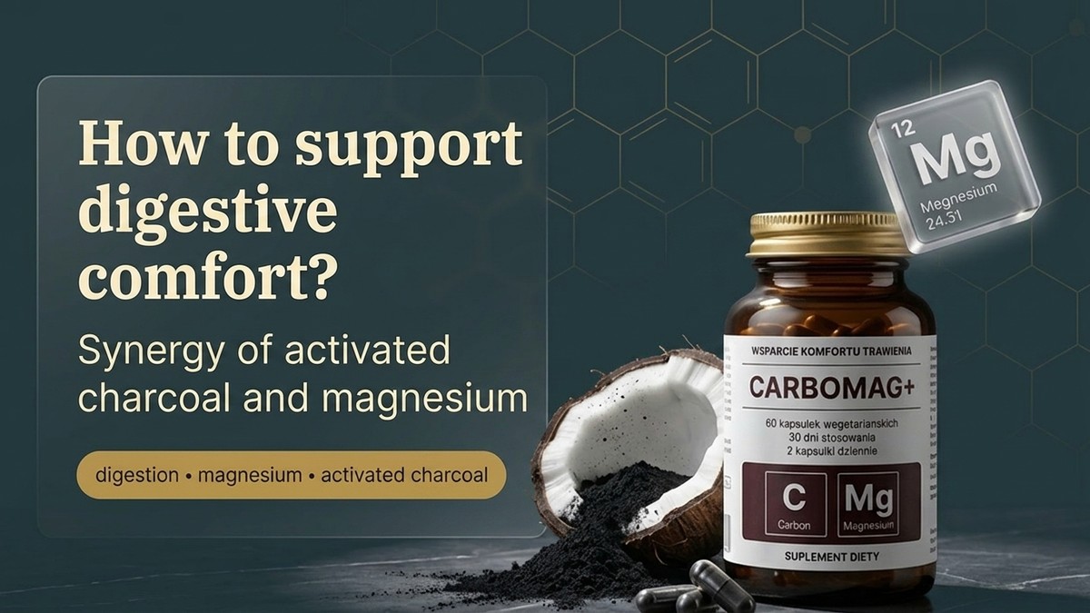 CarboMag+ - activated charcoal from coconut and magnesium for digestive comfort