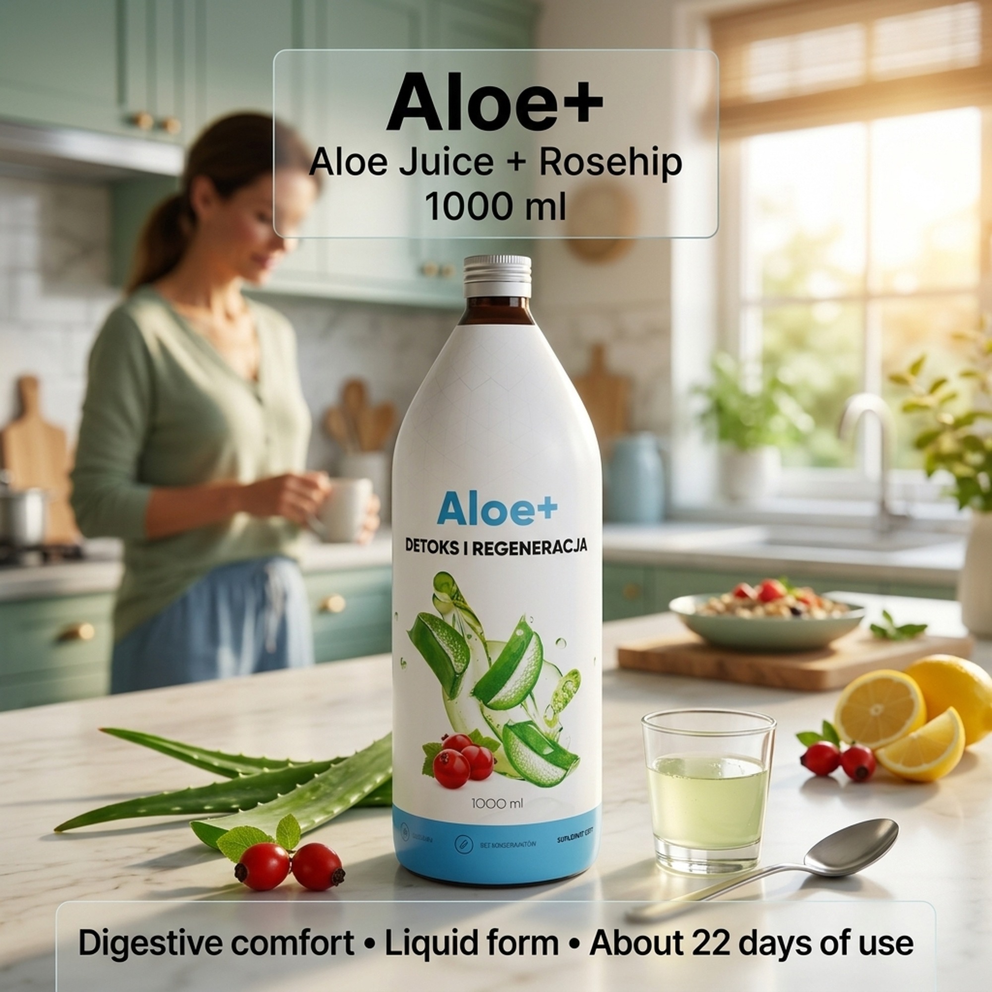 Aloe+ - Aloe Juice + Rose Hip + Vitamin C for Digestion and Immunity