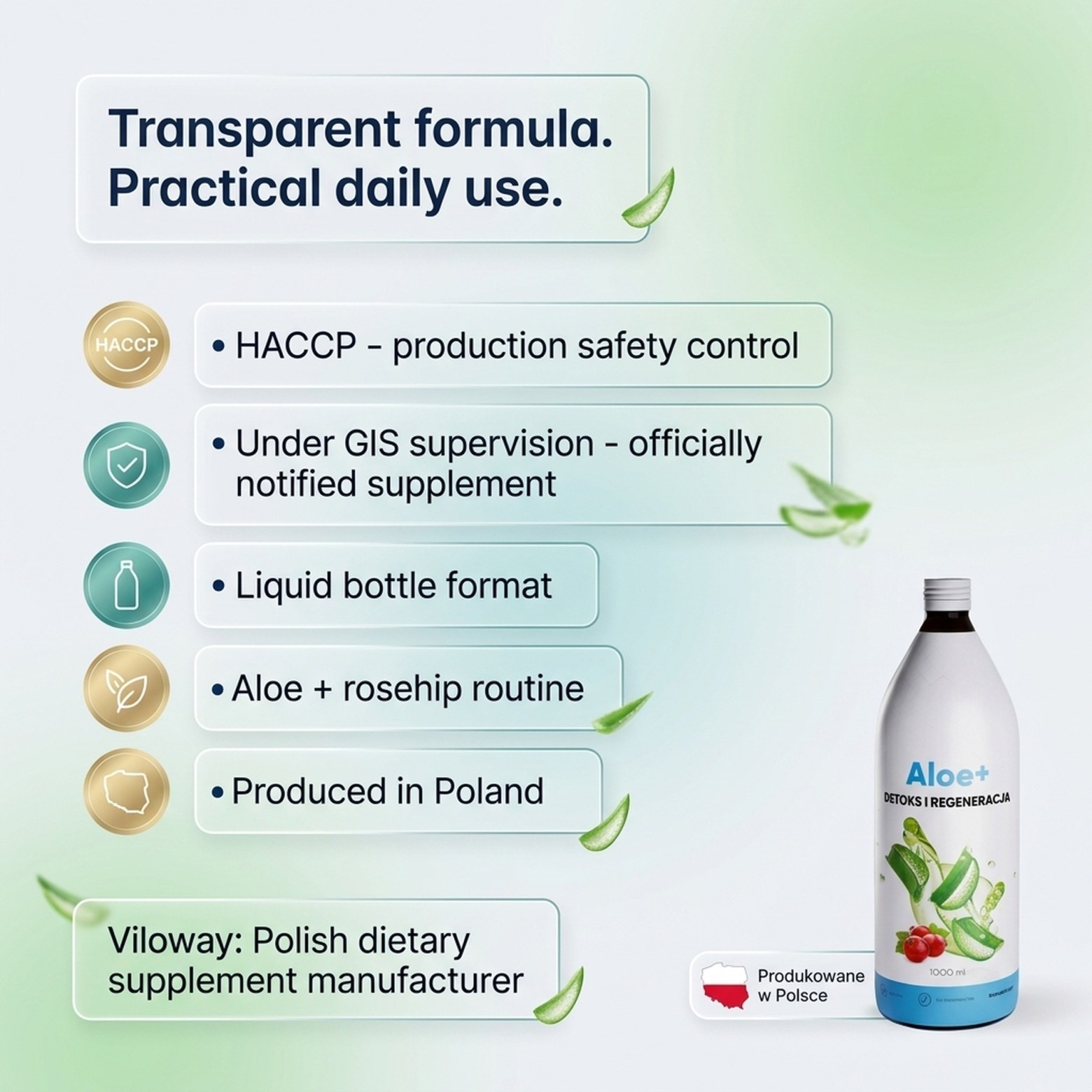 Aloe+ - Aloe Juice + Rose Hip + Vitamin C for Digestion and Immunity