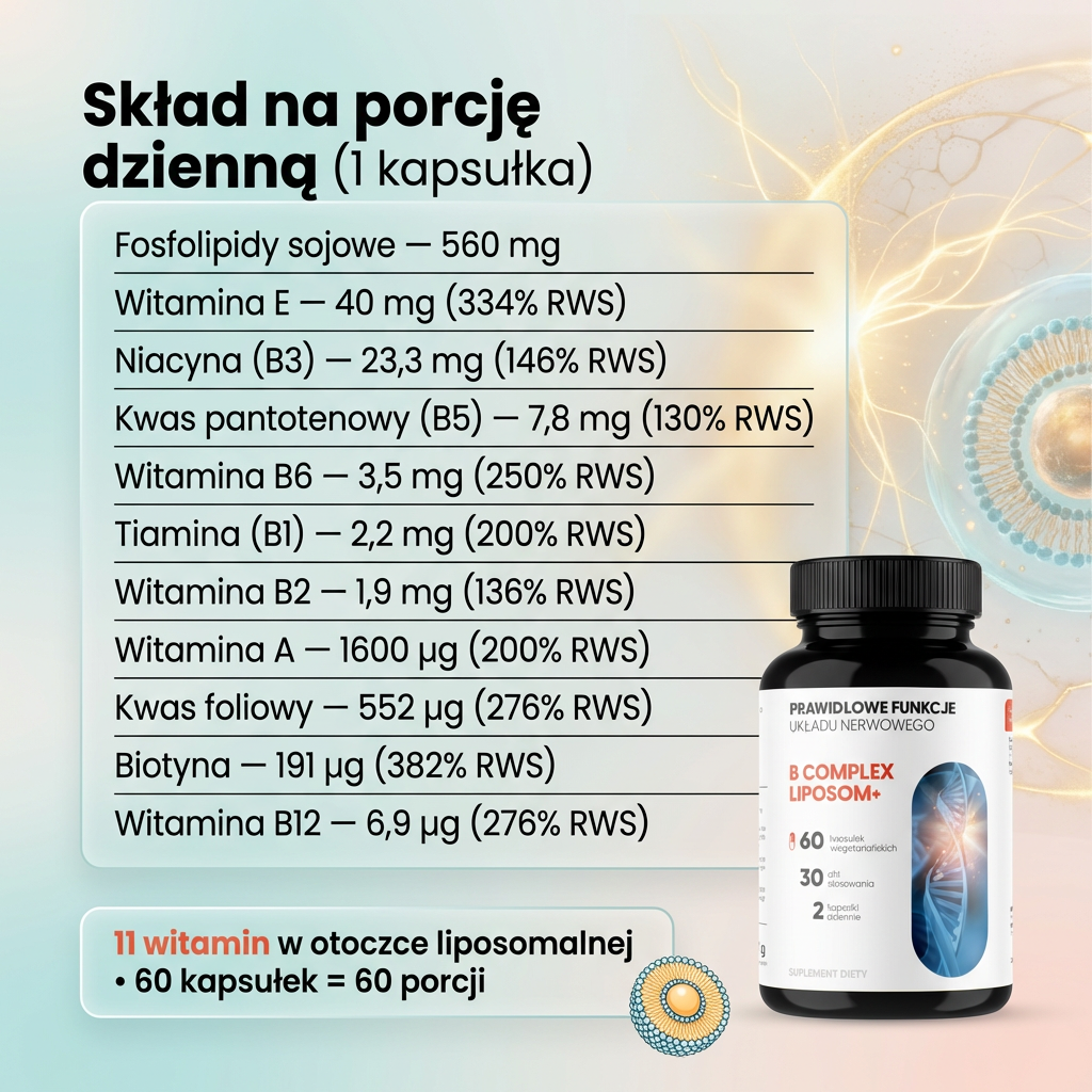 B Complex Liposom+ - 8 witamin z grupy B w technologii liposomalnej
