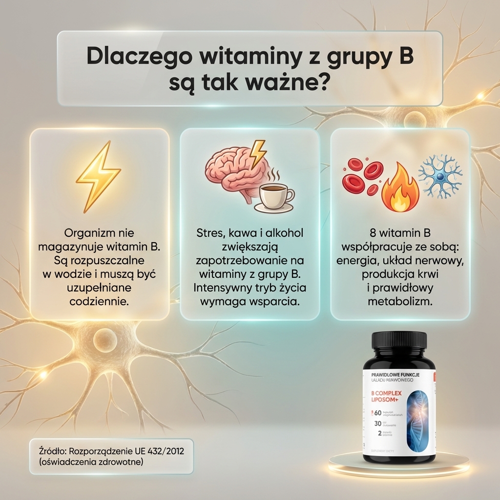 B Complex Liposom+ - 8 witamin z grupy B w technologii liposomalnej