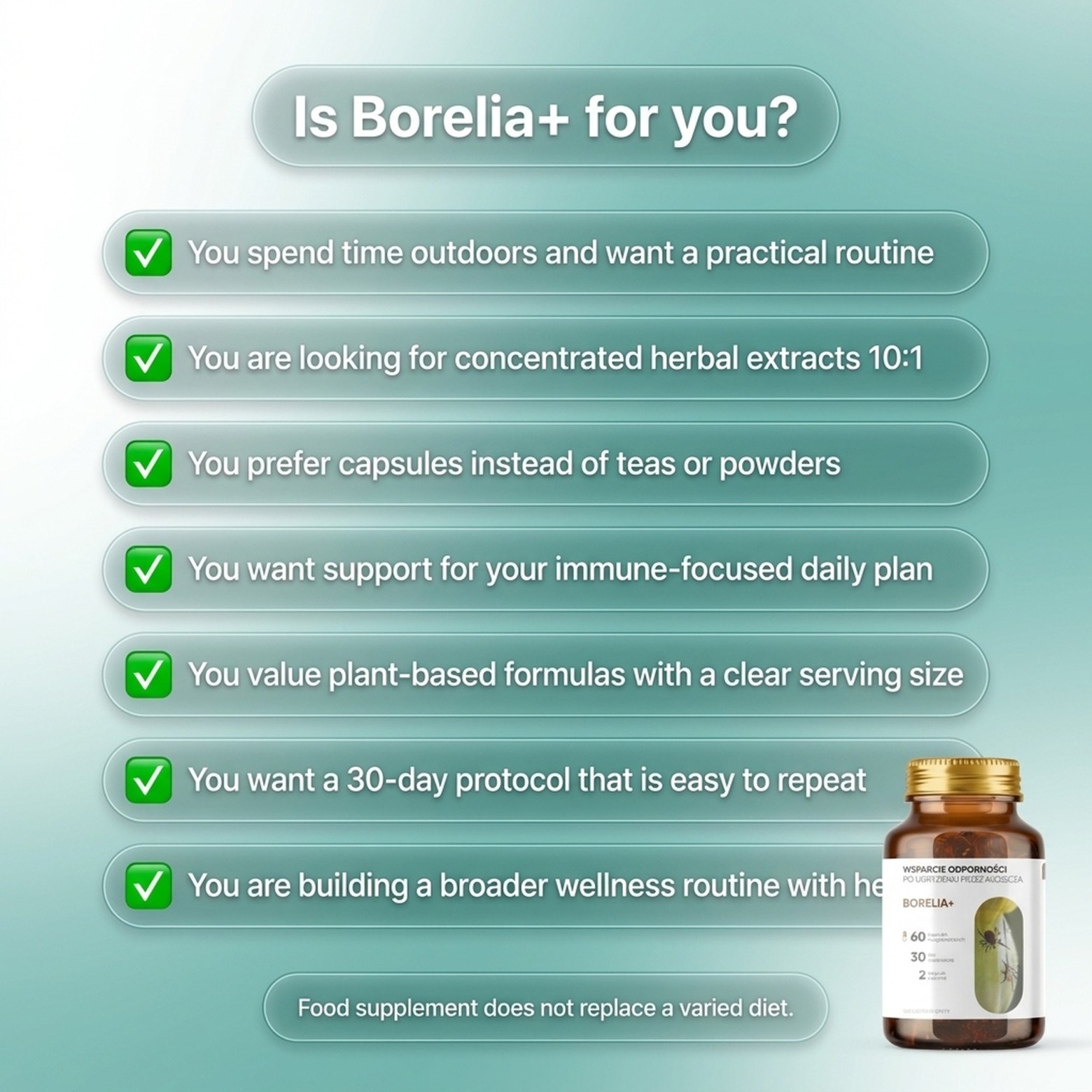 Borelia+ - Baikal Skullcap + Rock Rose + Teasel in a botanical formula