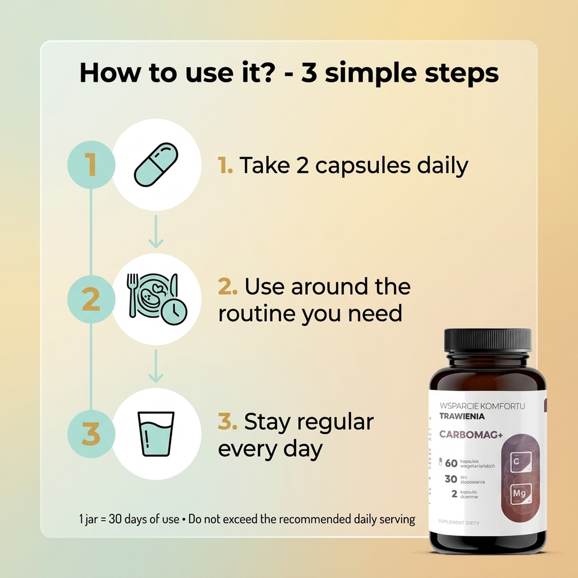 CarboMag+ - Activated coconut charcoal + magnesium for digestive comfort and bloating