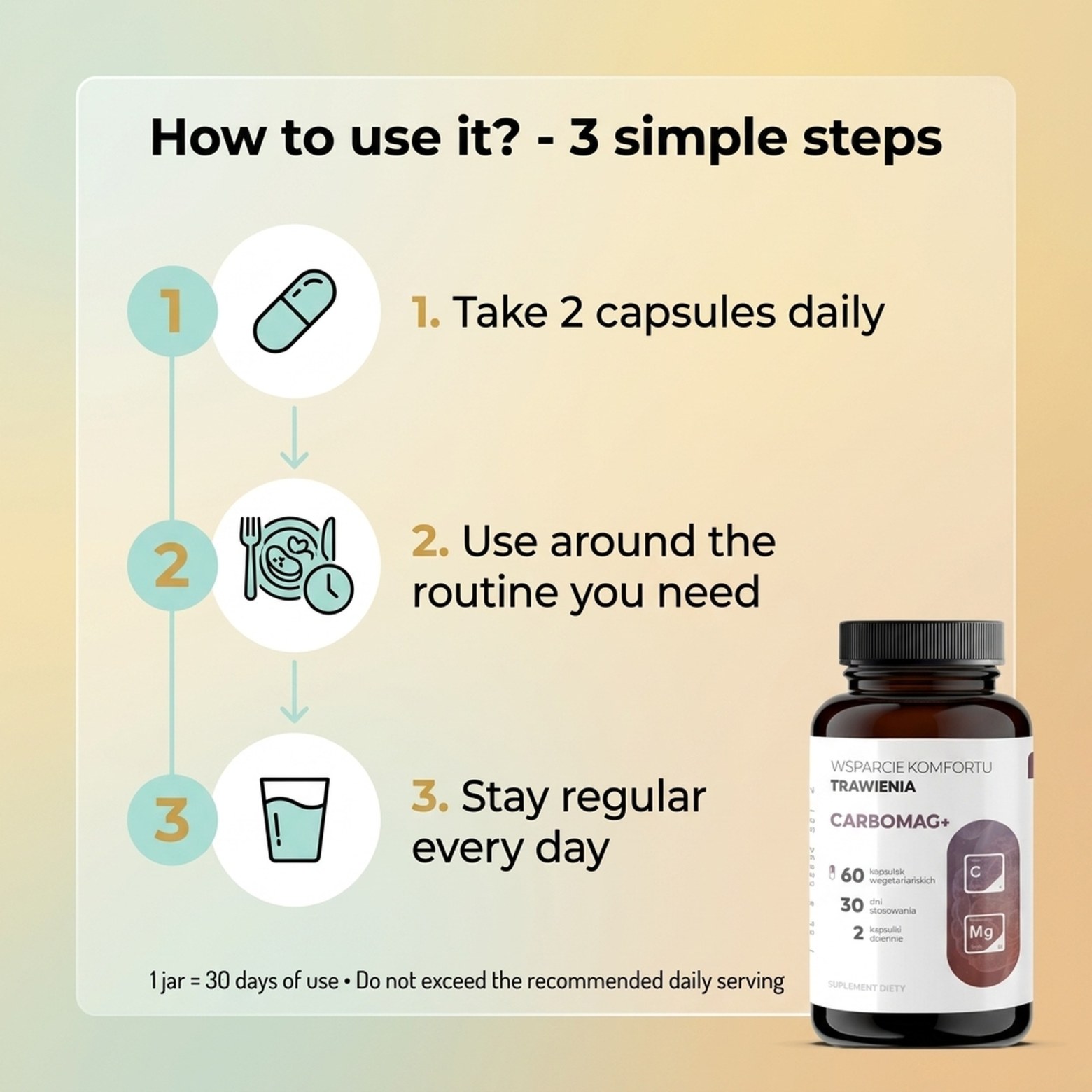 CarboMag+ - Activated coconut charcoal + magnesium for digestive comfort and bloating