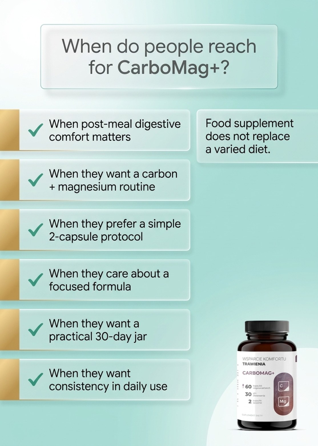 CarboMag+ - Activated coconut charcoal + magnesium for digestive comfort and bloating