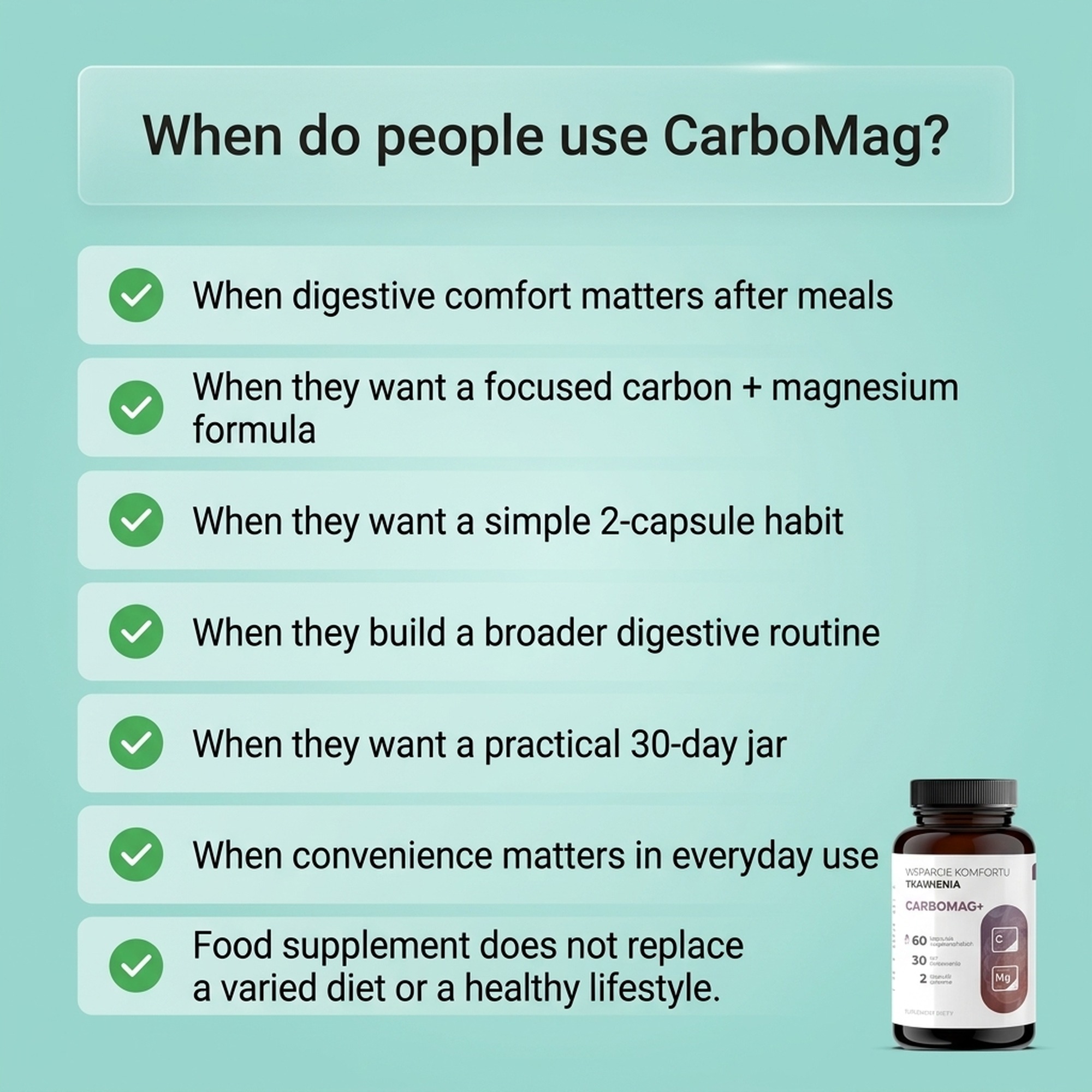 CarboMag+ - Activated coconut charcoal + magnesium for digestive comfort and bloating