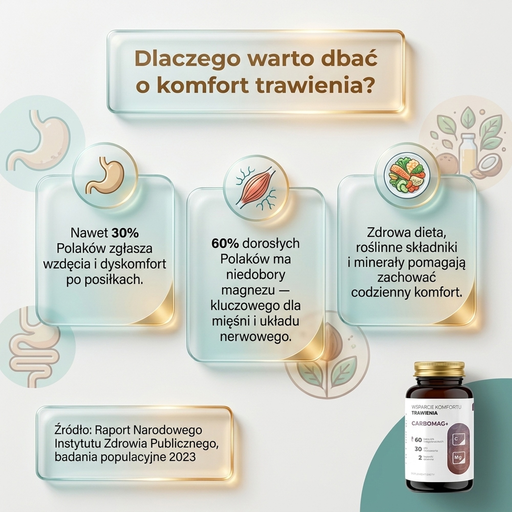 CarboMag+ - Węgiel aktywny z kokosa + Magnez na komfort trawienia i wzdęcia