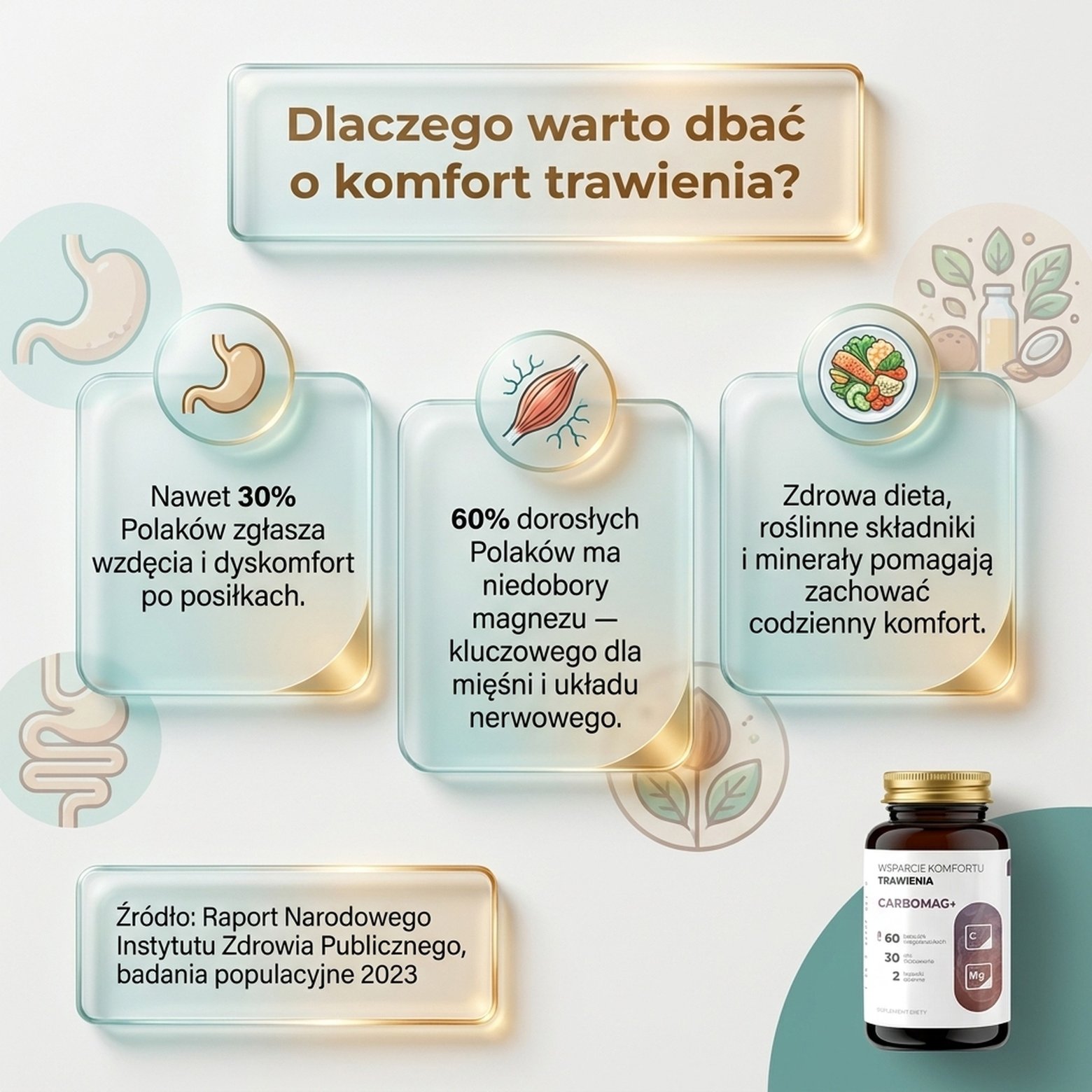 CarboMag+ - Węgiel aktywny z kokosa + Magnez na komfort trawienia i wzdęcia
