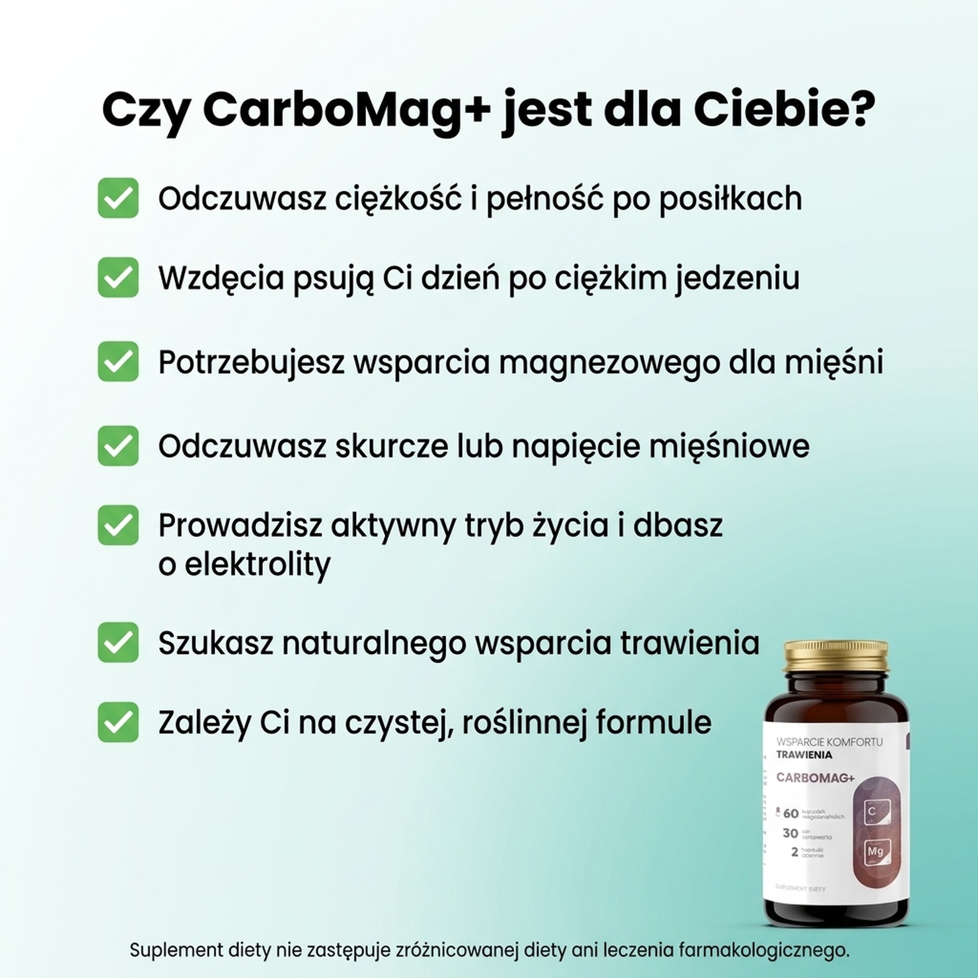 CarboMag+ - Węgiel aktywny z kokosa + Magnez na komfort trawienia i wzdęcia