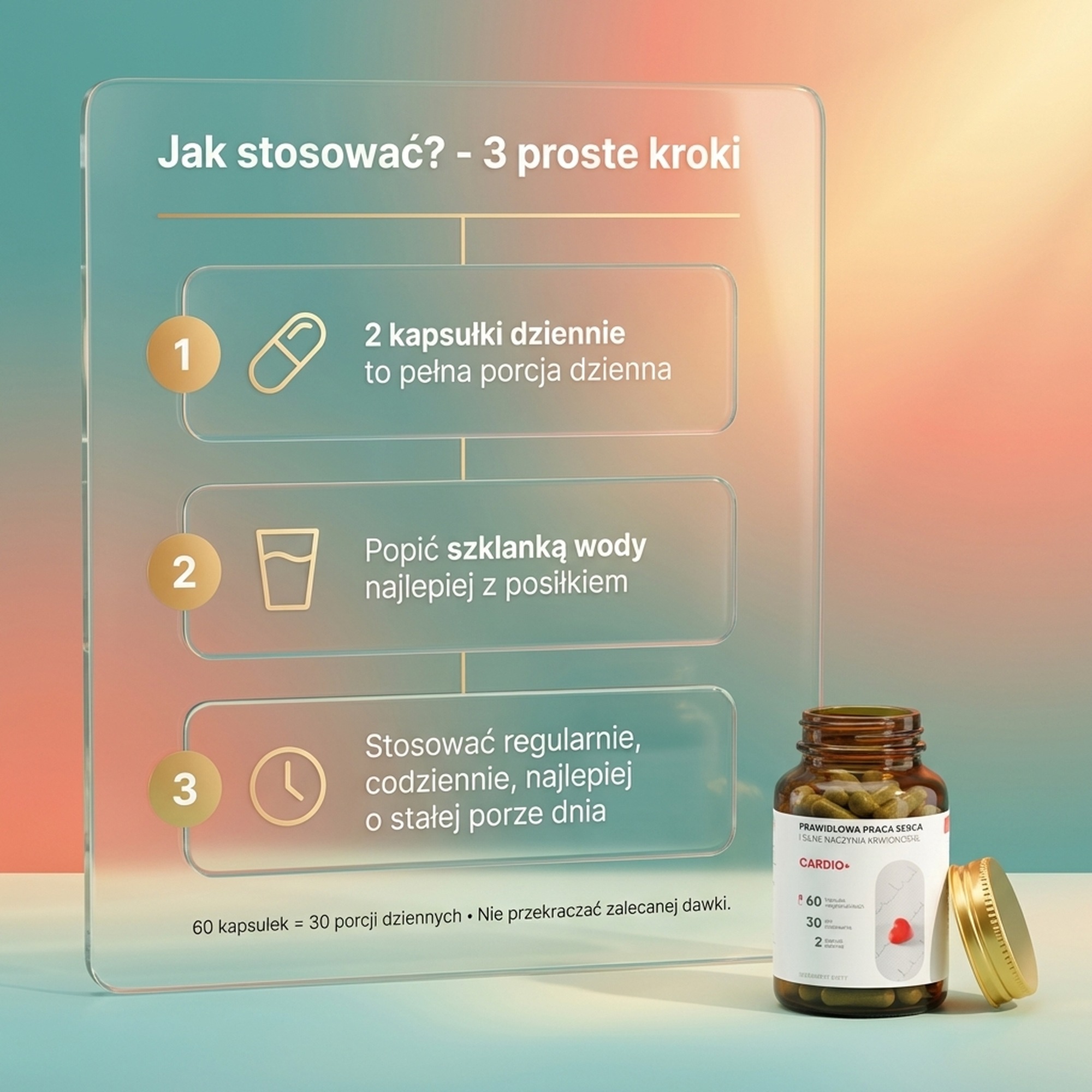 Cardio+ - Arjuna + Szałwia czerwonokorzeniowa + Głóg na zdrowe serce