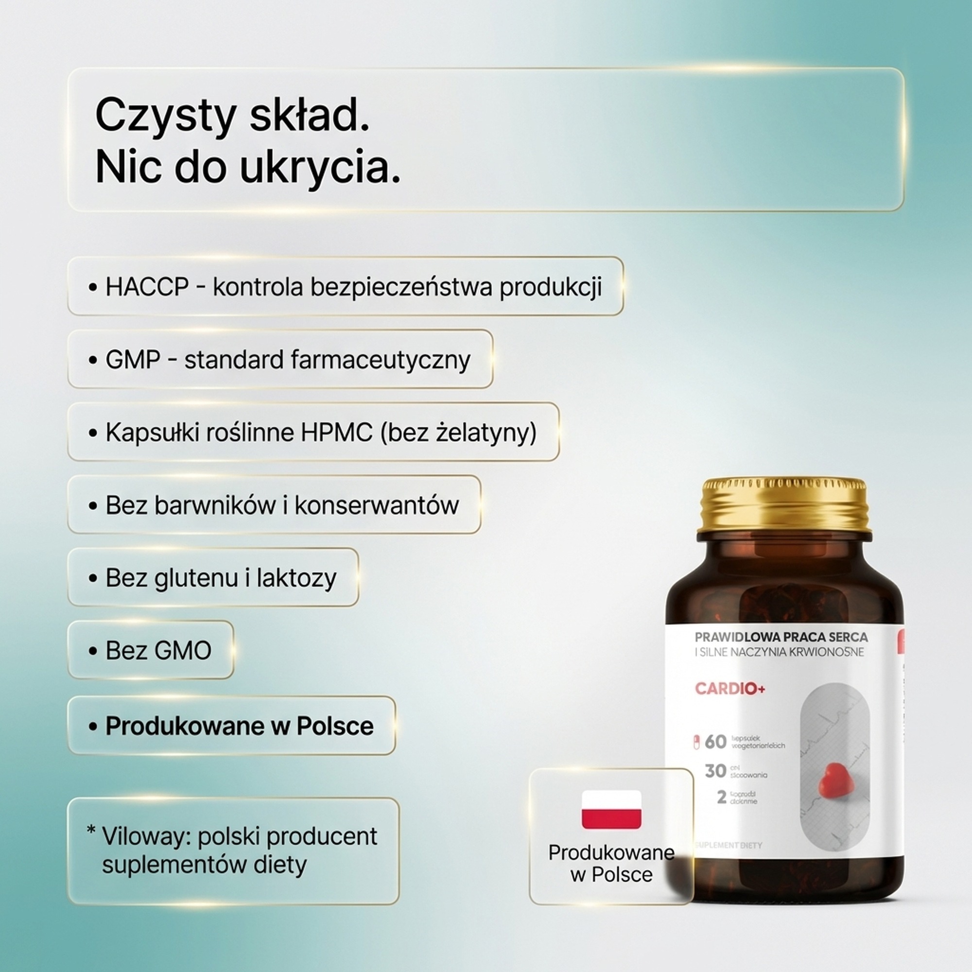 Cardio+ - Arjuna + Szałwia czerwonokorzeniowa + Głóg na zdrowe serce