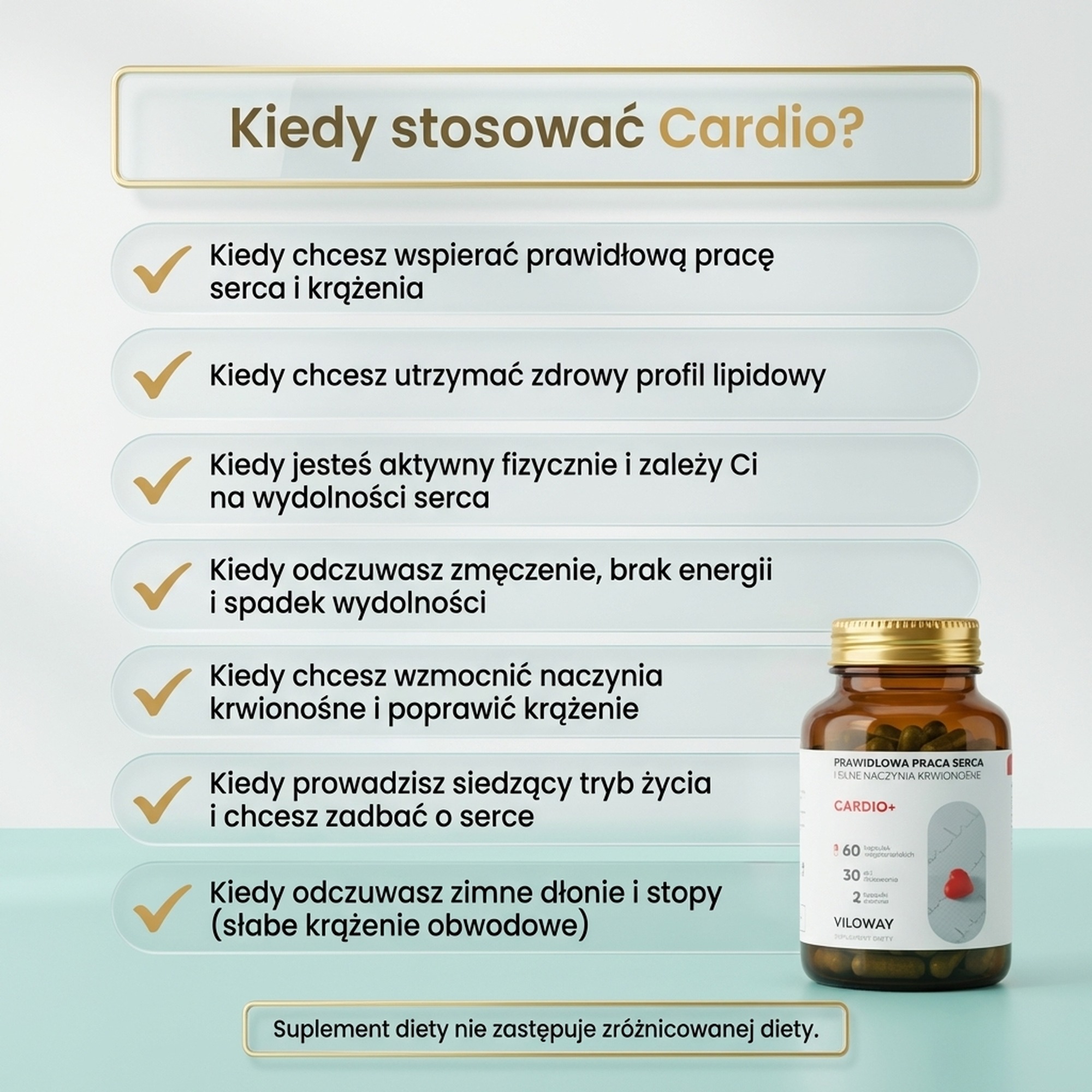 Cardio+ - Arjuna + Szałwia czerwonokorzeniowa + Głóg na zdrowe serce