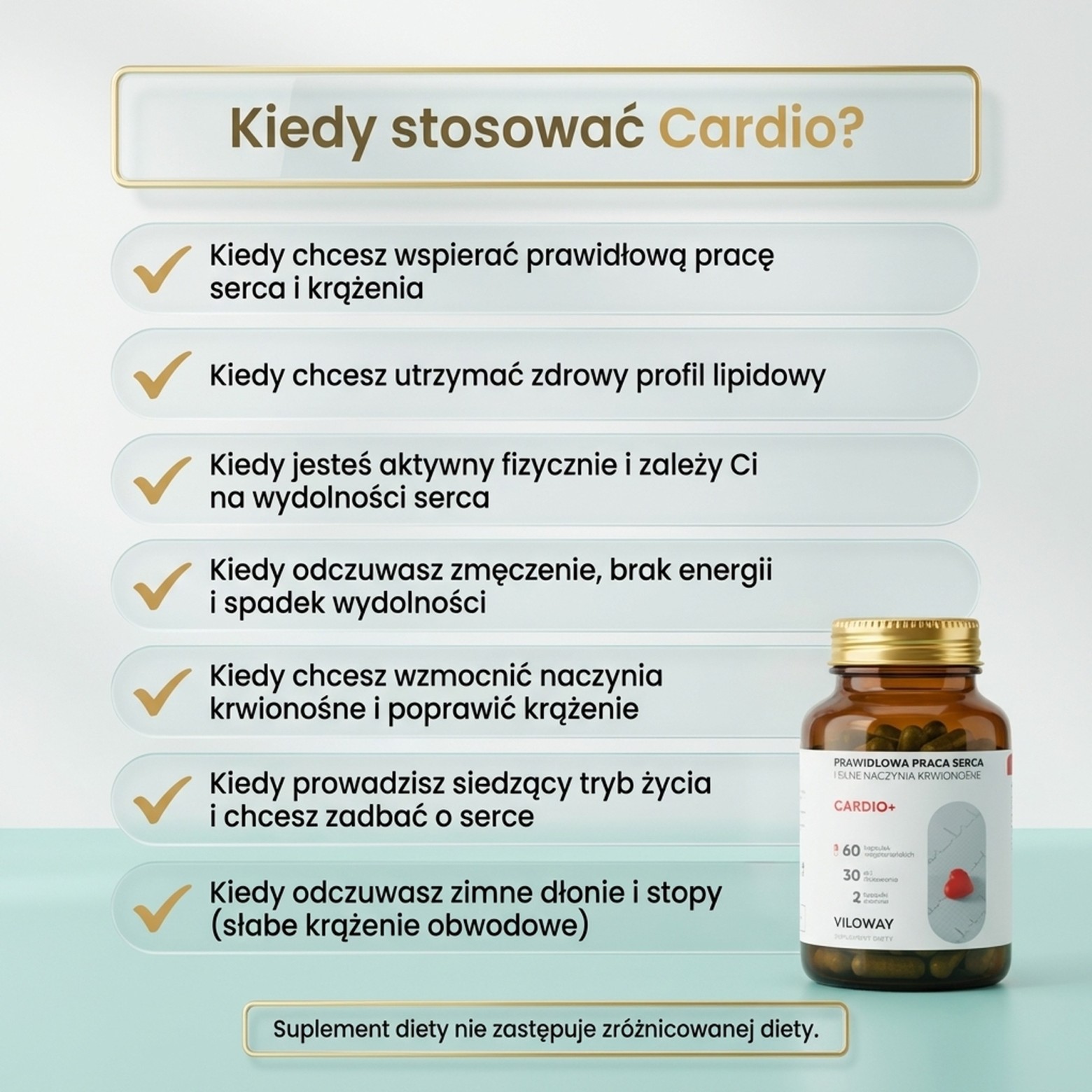 Cardio+ - Arjuna + Szałwia czerwonokorzeniowa + Głóg na zdrowe serce