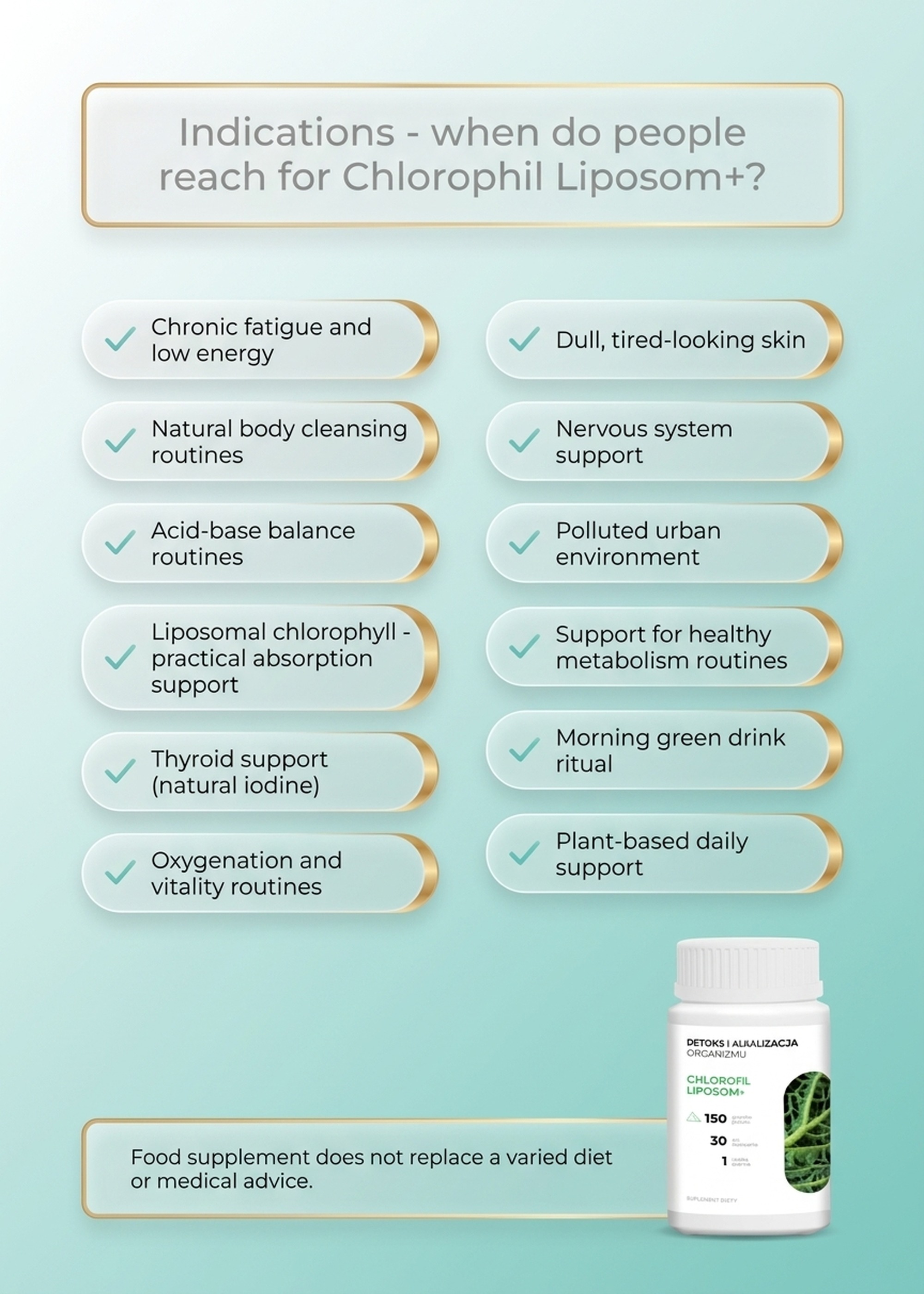 Chlorofil Liposom+ - Chlorophyll, Alfalfa and Green Oat in a Premium Formula