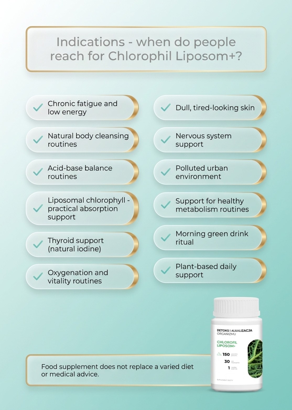 Chlorofil Liposom+ - Chlorophyll, Alfalfa and Green Oat in a Premium Formula