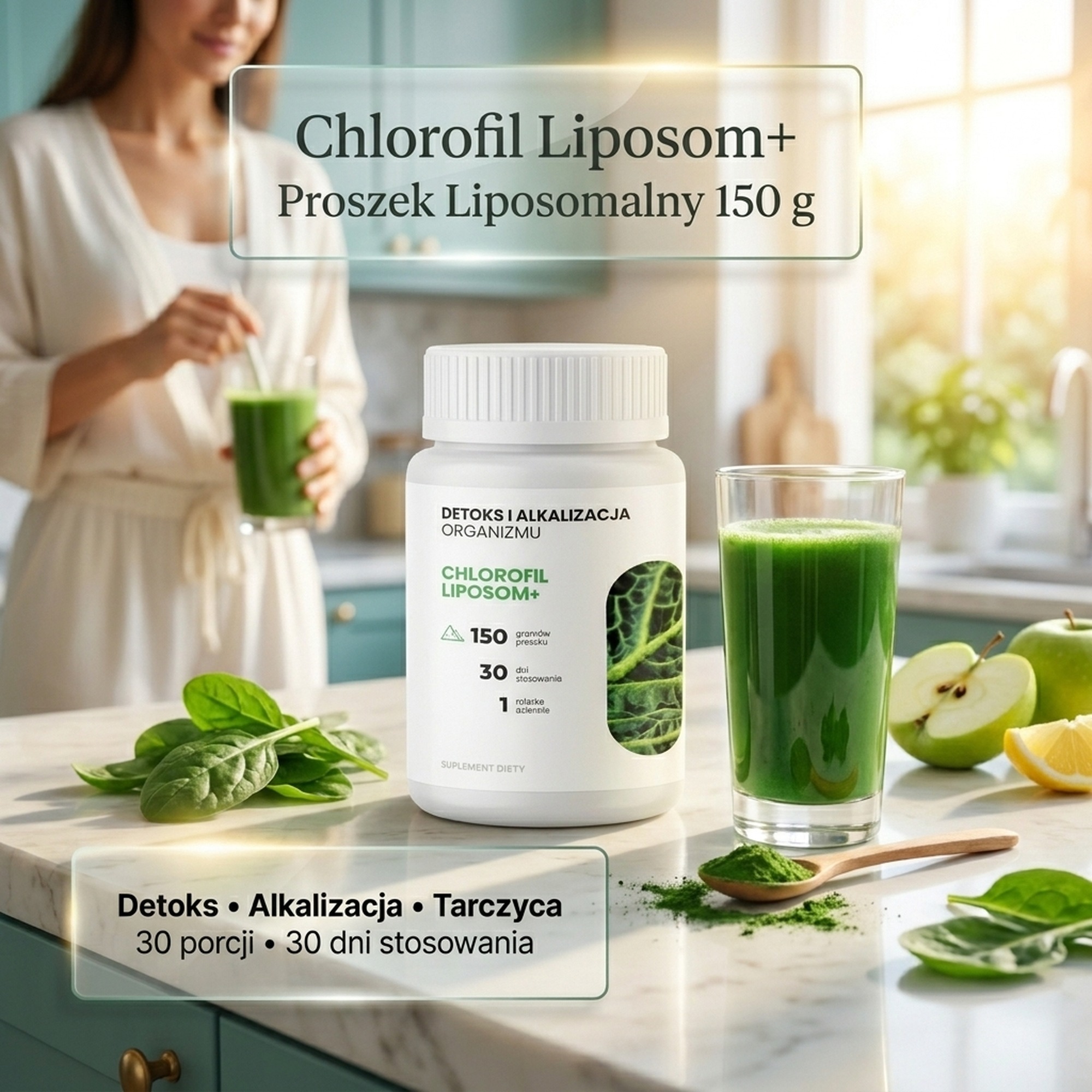Chlorofil Liposom+ - chlorofil, lucerna i zielony owies w formule premium