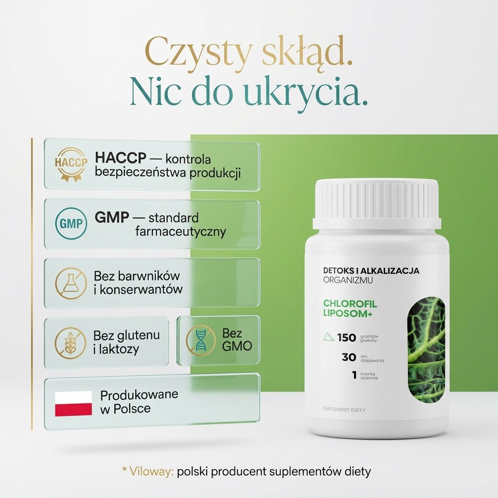 Chlorofil Liposom+ - chlorofil, lucerna i zielony owies w formule premium