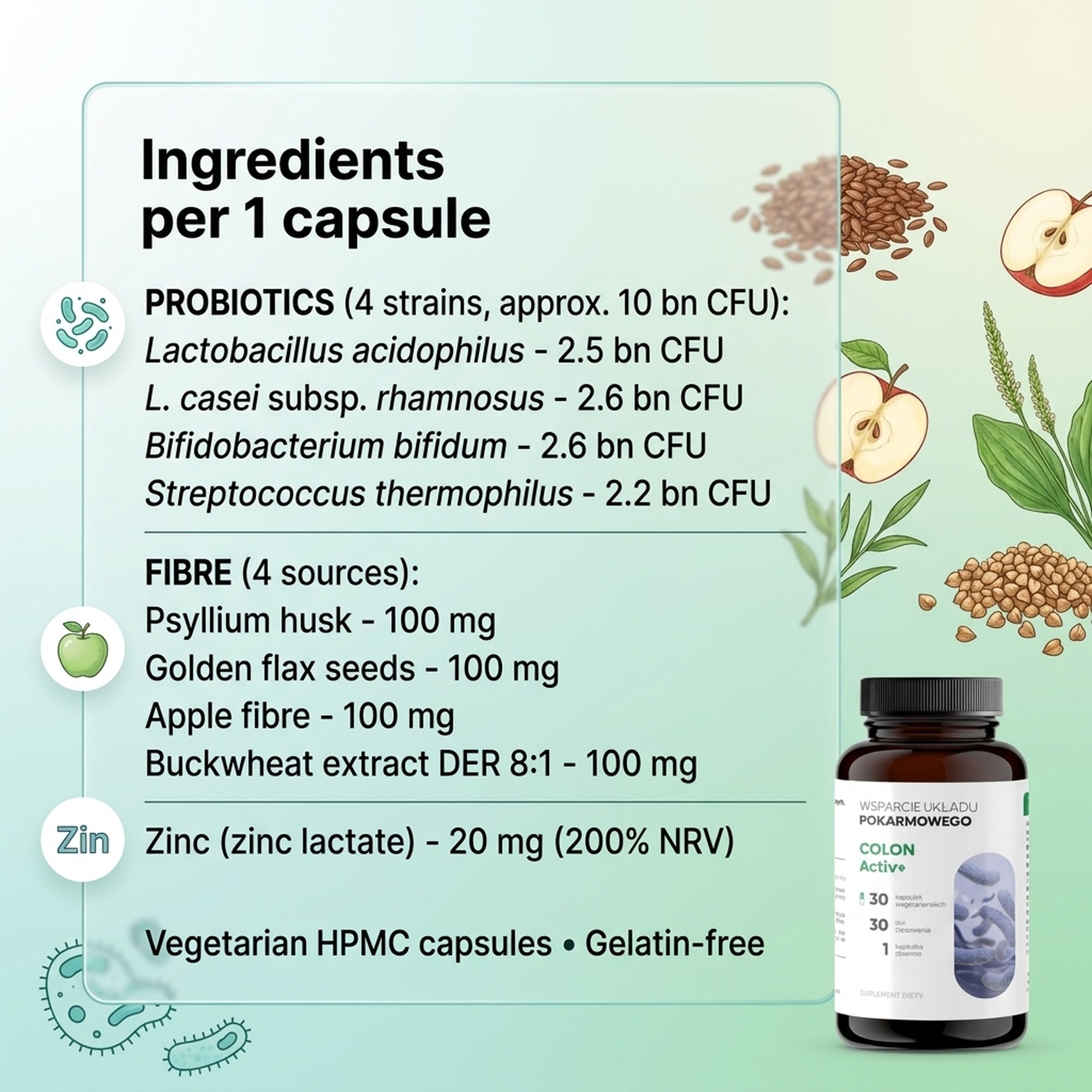 Colon Active 30 - Probiotic Acidophilus + Rhamnosus + Bifidobacterium