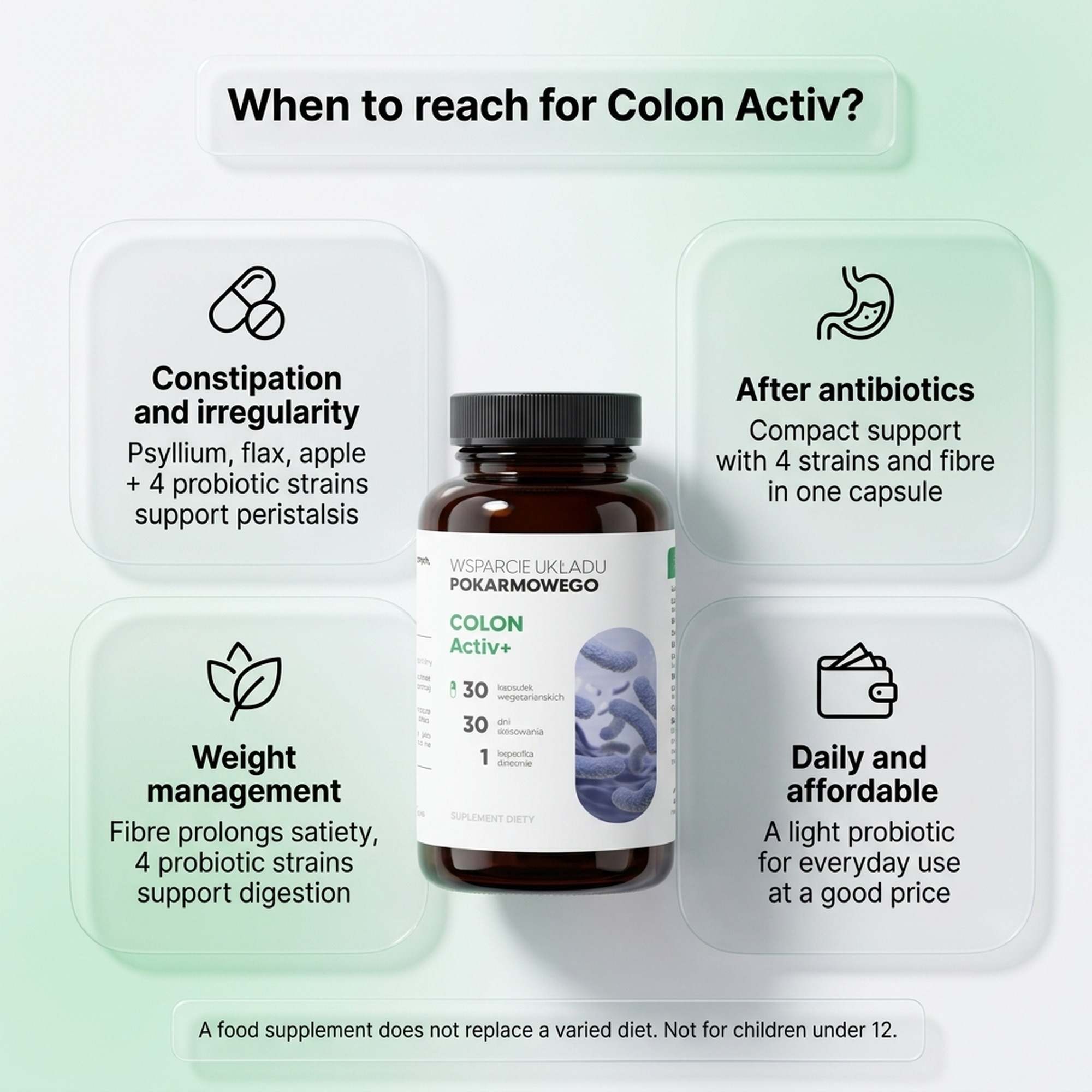 Colon Active 30 - Probiotic Acidophilus + Rhamnosus + Bifidobacterium