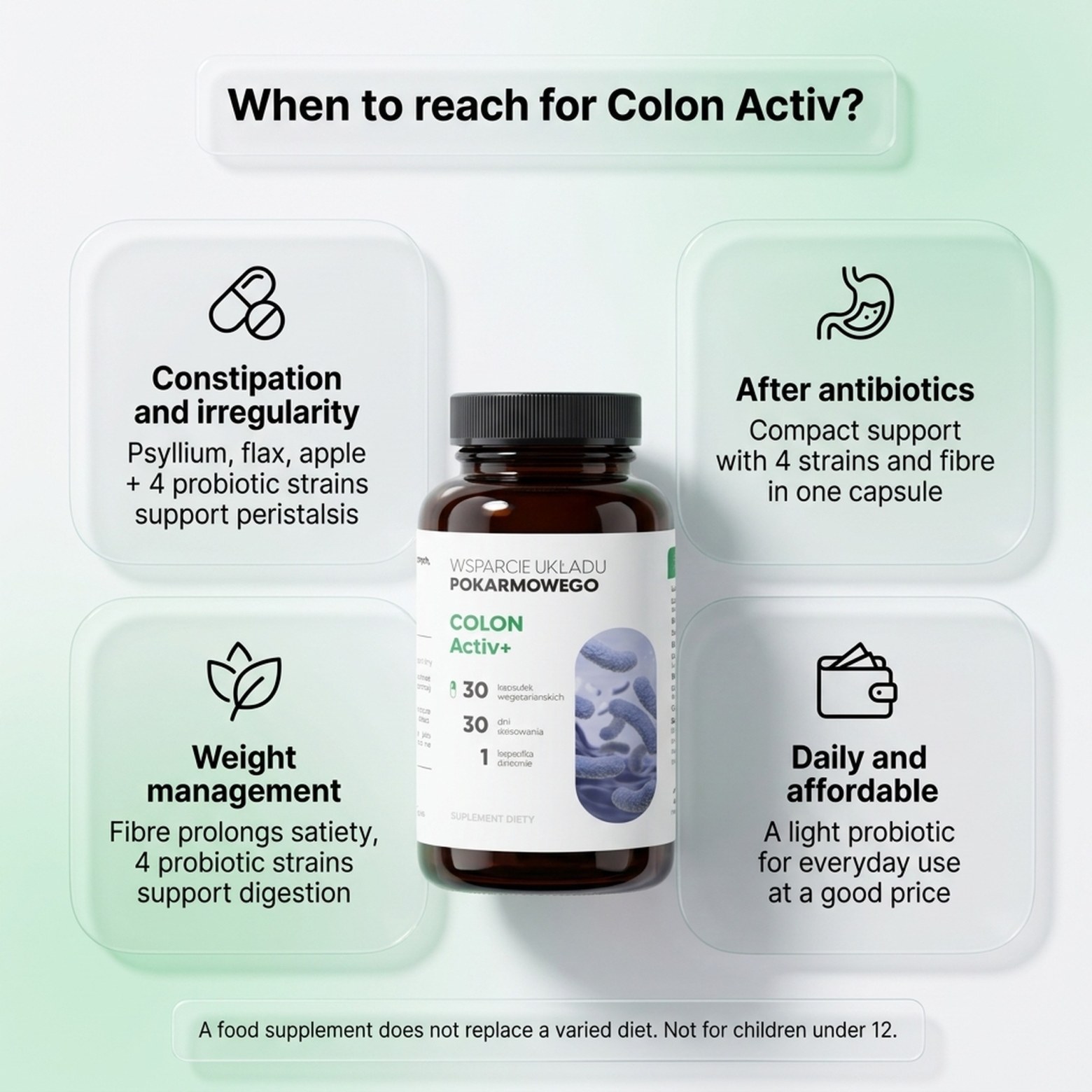 Colon Active 30 - Probiotic Acidophilus + Rhamnosus + Bifidobacterium