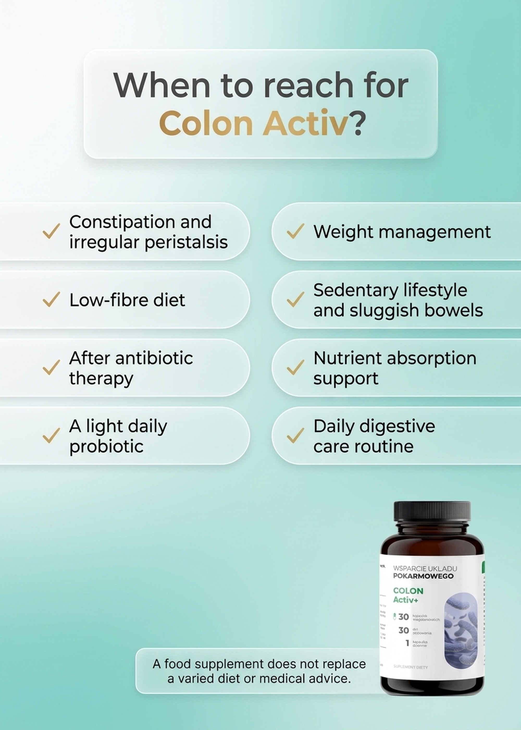 Colon Active 30 - Probiotic Acidophilus + Rhamnosus + Bifidobacterium