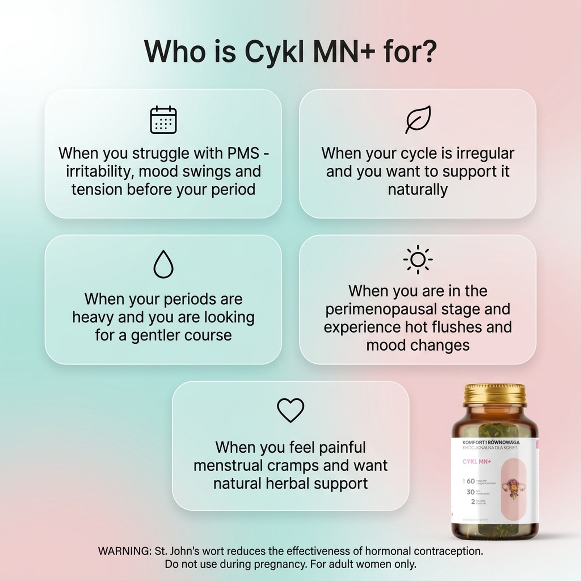 Cykl MN+ - Alchemilla + Shatavari + Raspberry for Cycle Harmony