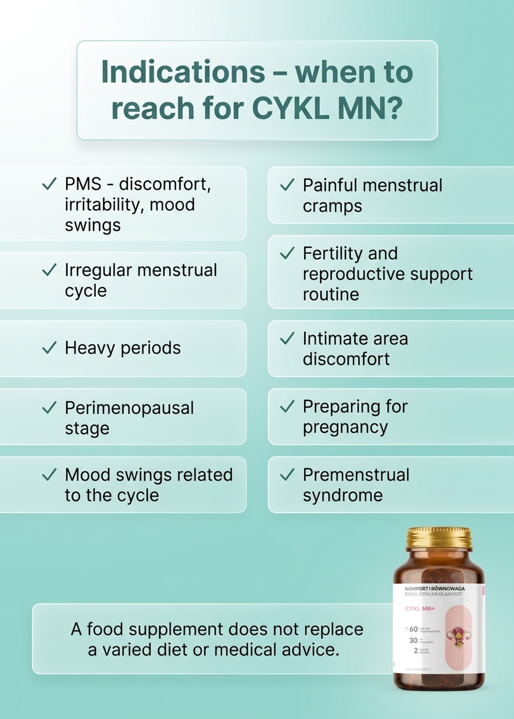 Cykl MN+ - Alchemilla + Shatavari + Raspberry for Cycle Harmony
