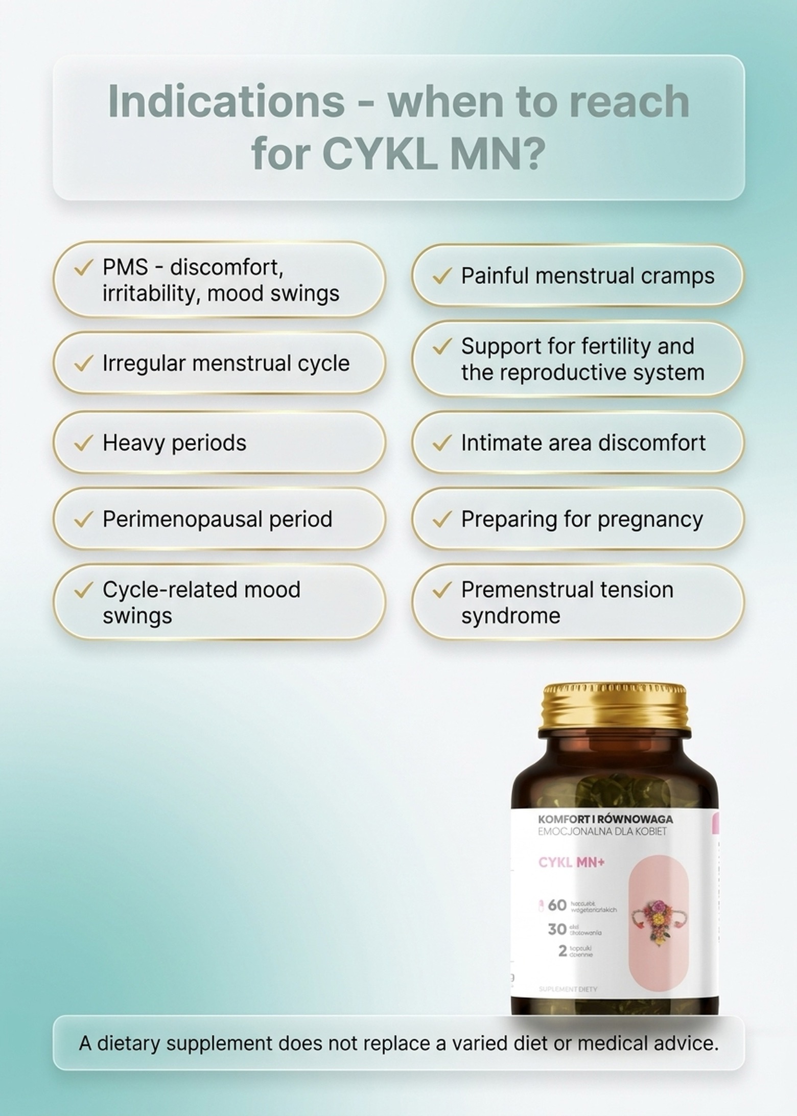 Cykl MN+ - Alchemilla + Shatavari + Raspberry for Cycle Harmony