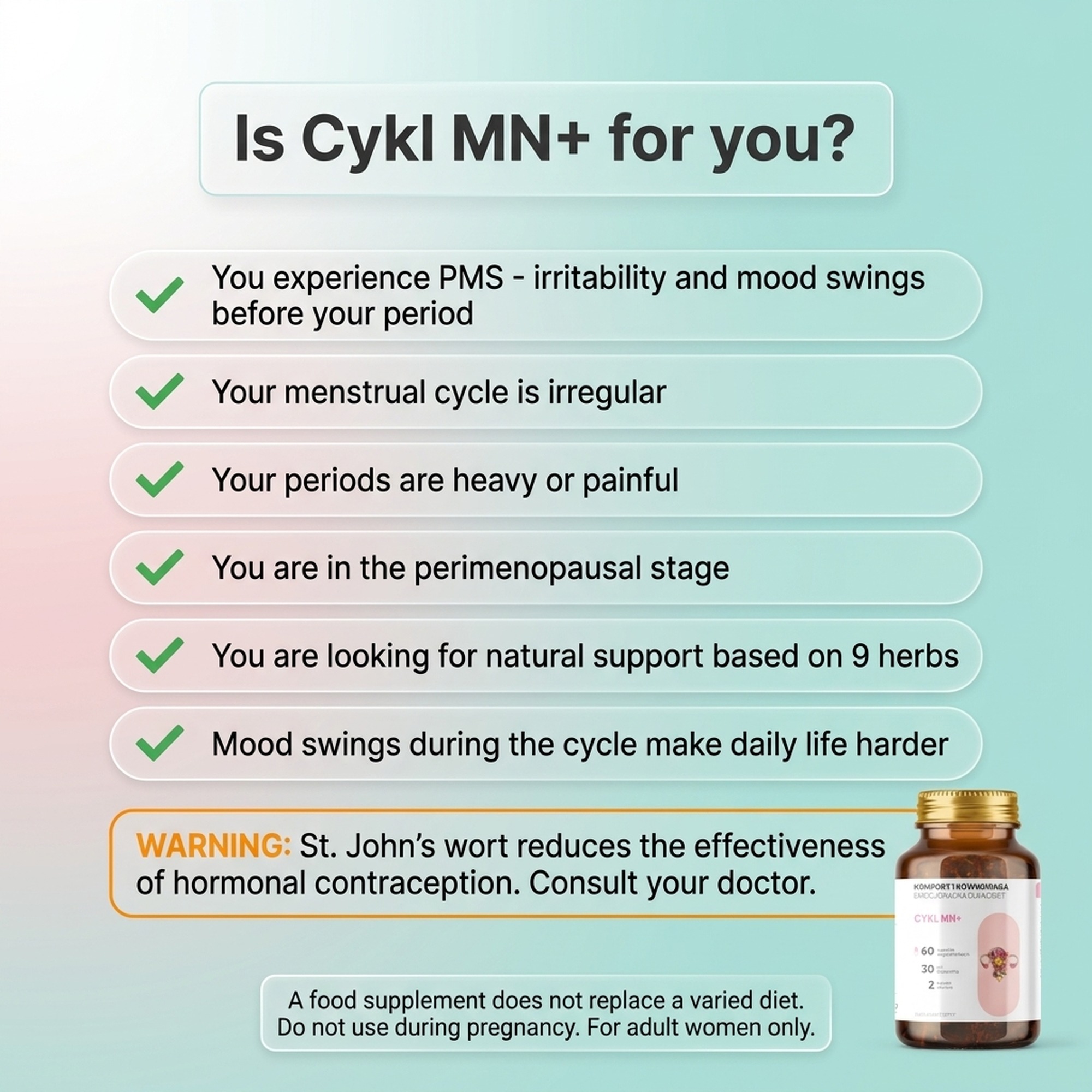 Cykl MN+ - Alchemilla + Shatavari + Raspberry for Cycle Harmony