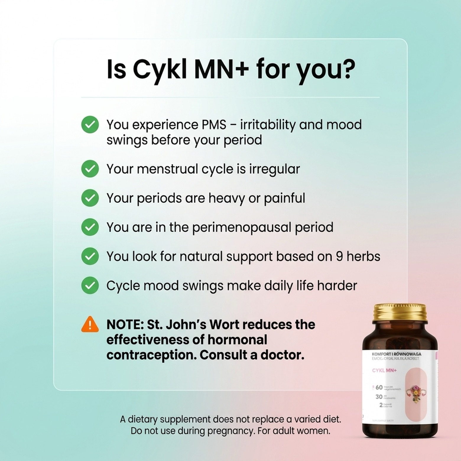 Cykl MN+ - Alchemilla + Shatavari + Raspberry for Cycle Harmony