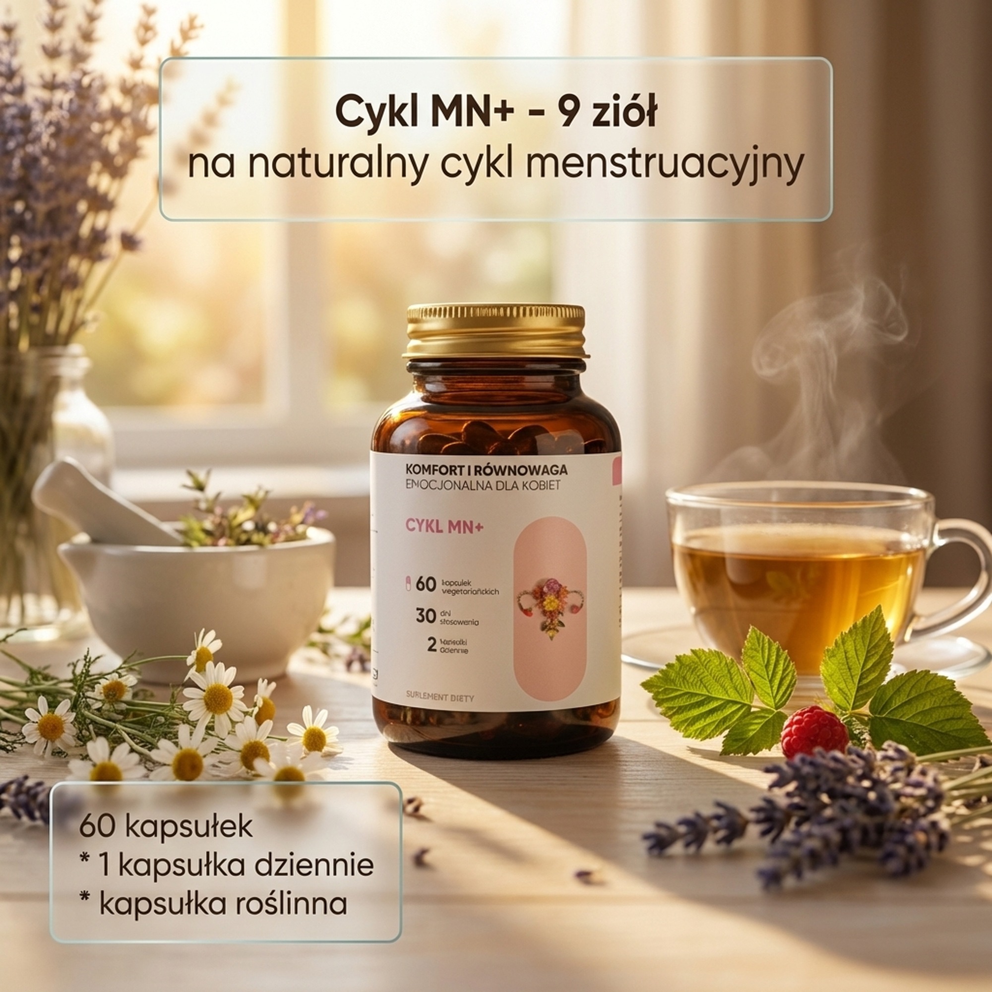 Cykl MN+ - Przywrotnik + Shatavari + Malina na harmonię cyklu