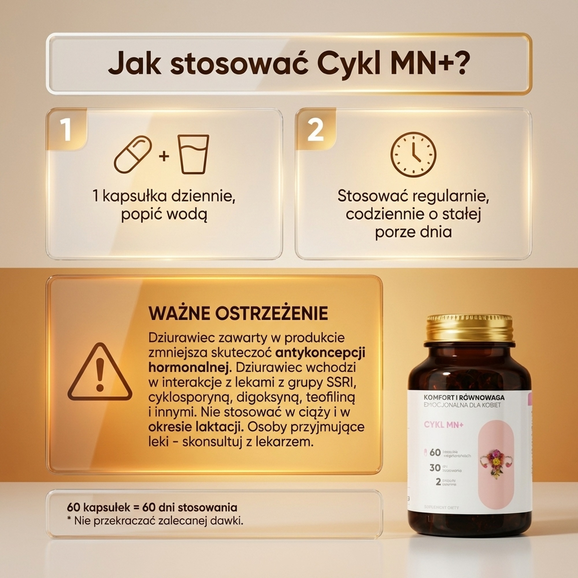 Cykl MN+ - Przywrotnik + Shatavari + Malina na harmonię cyklu