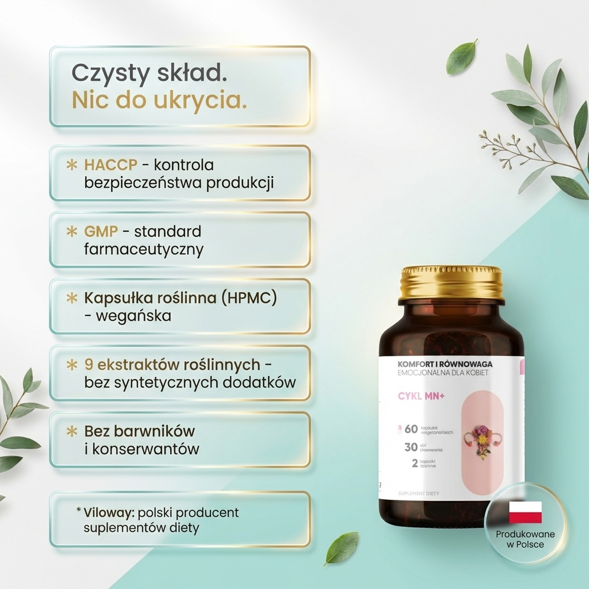 Cykl MN+ - Przywrotnik + Shatavari + Malina na harmonię cyklu