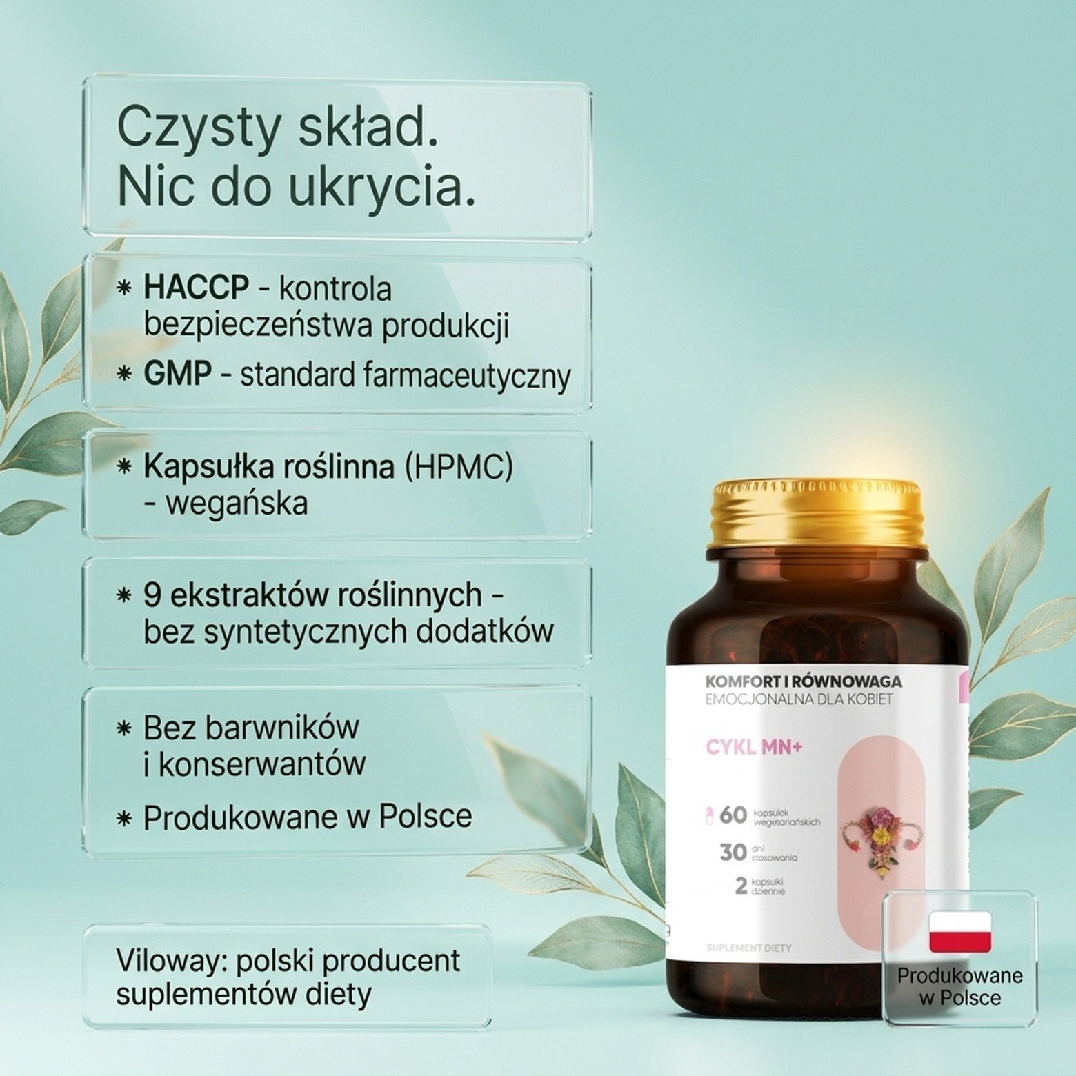 Cykl MN+ - Przywrotnik + Shatavari + Malina na harmonię cyklu