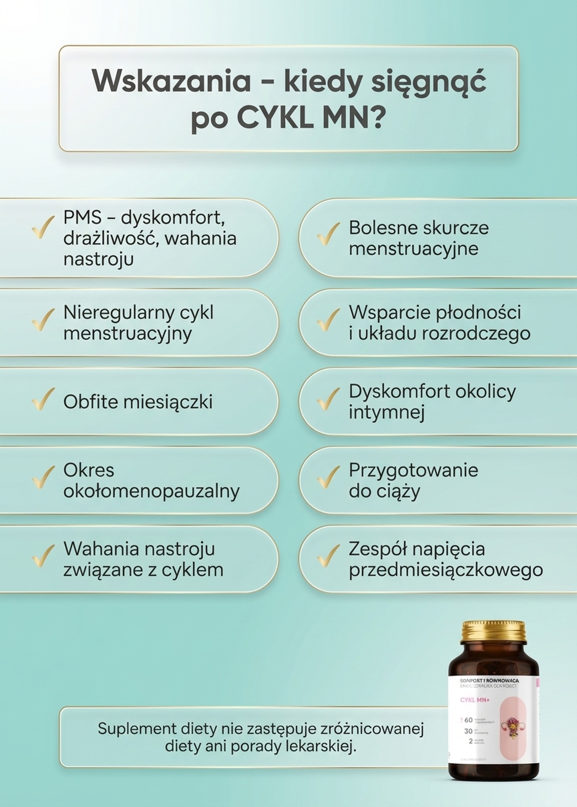 Cykl MN+ - Przywrotnik + Shatavari + Malina na harmonię cyklu