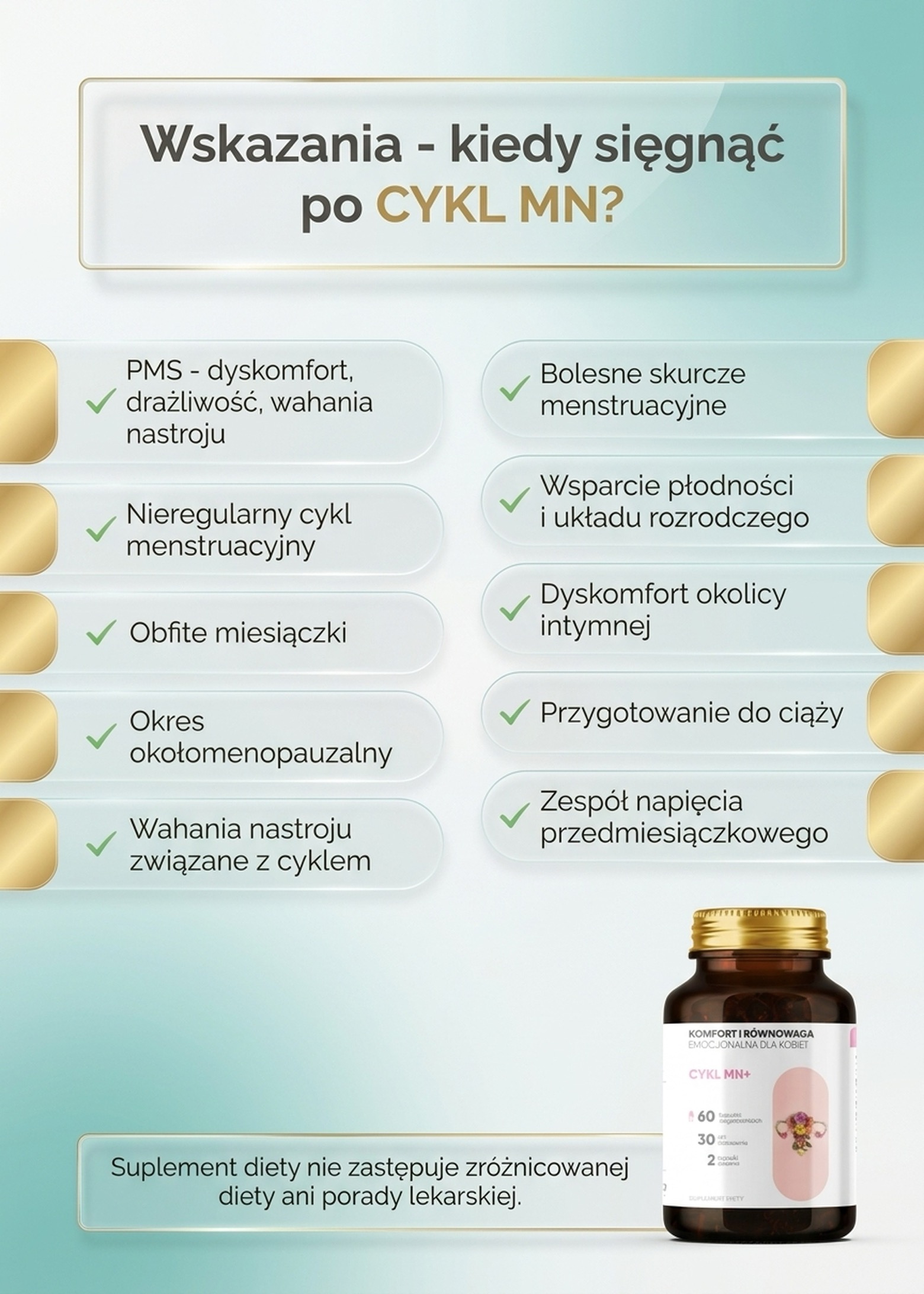 Cykl MN+ - Przywrotnik + Shatavari + Malina na harmonię cyklu