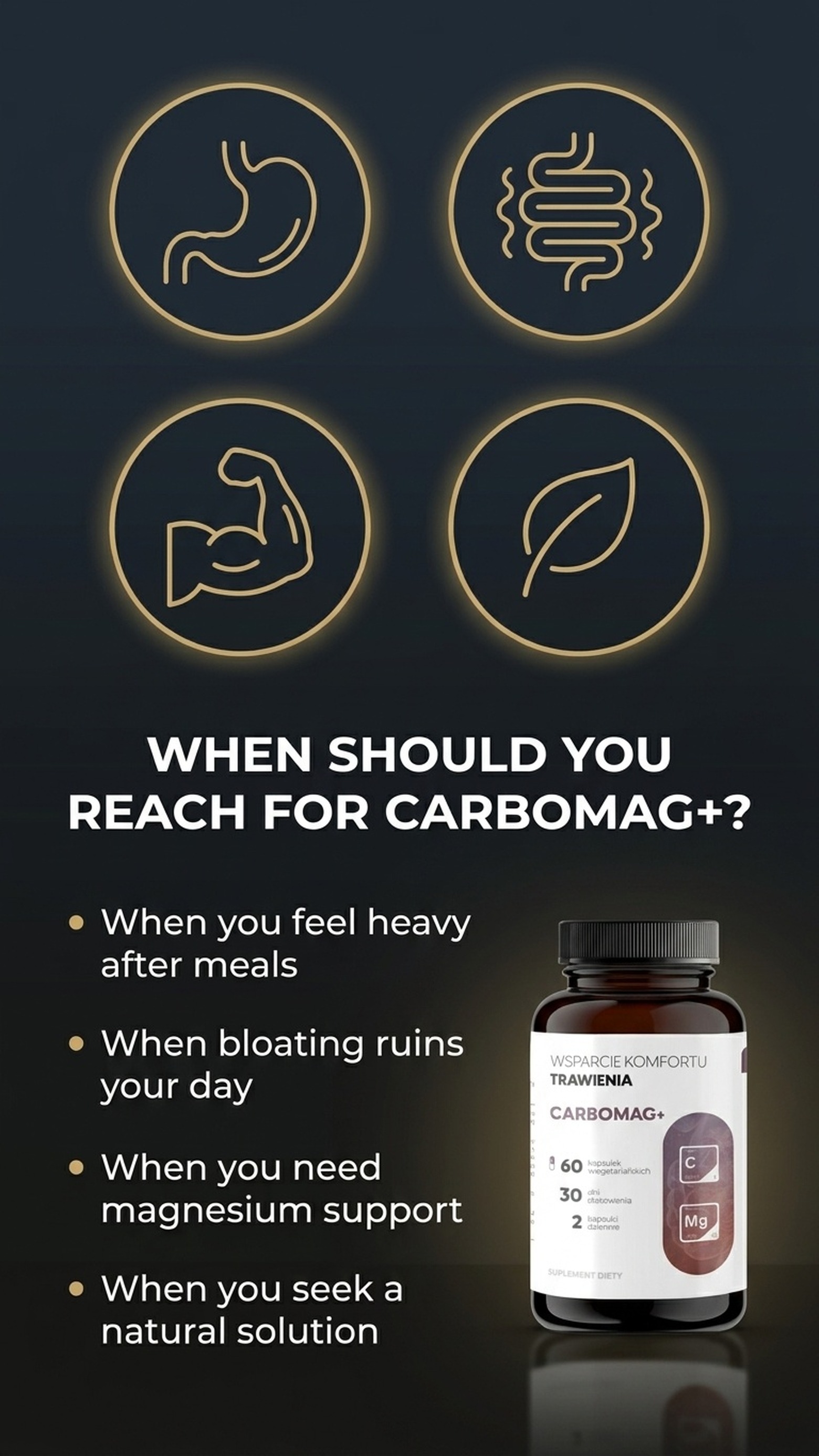 CarboMag+ - Activated coconut charcoal + magnesium for digestive comfort and bloating — story 2