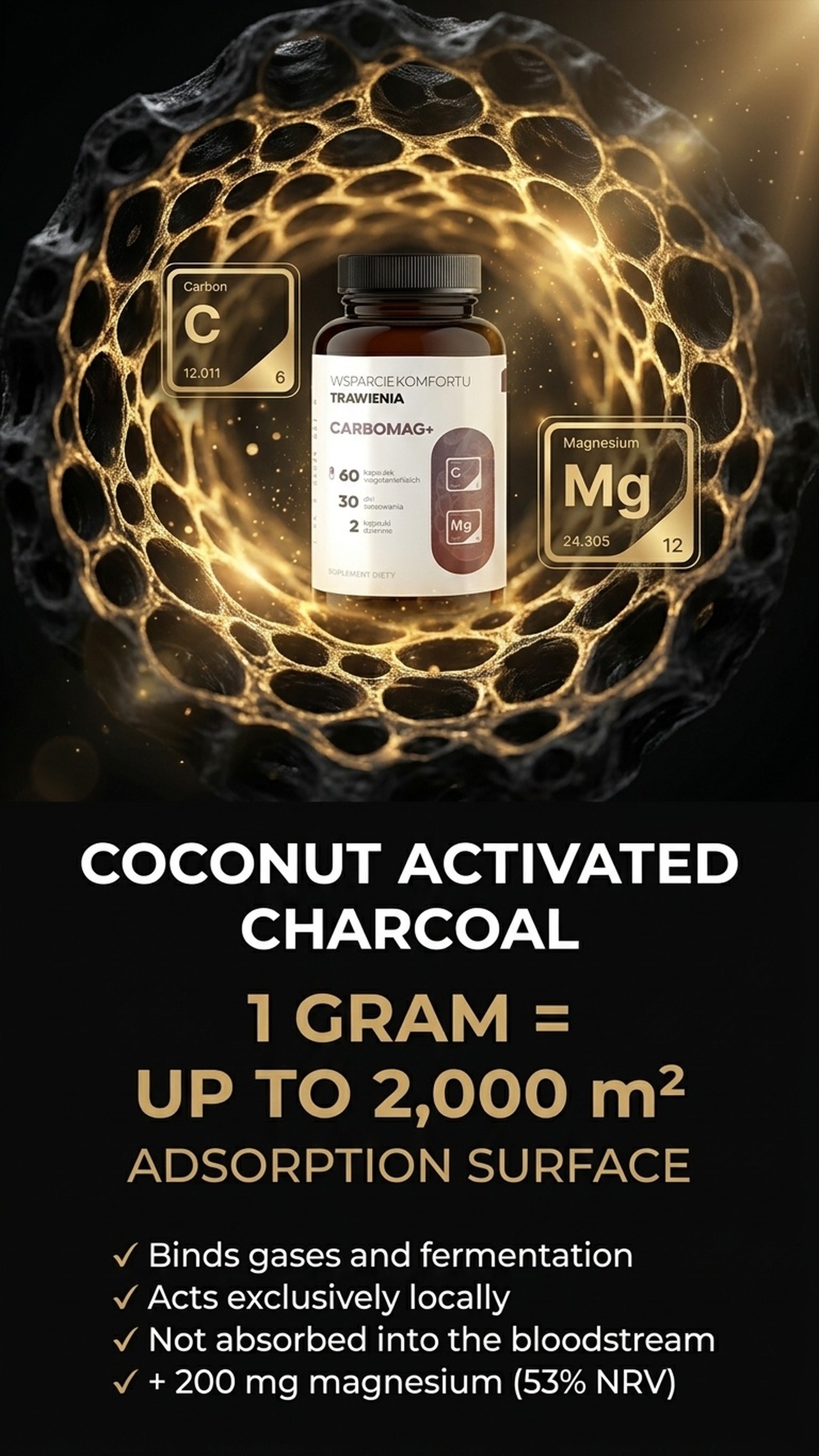 CarboMag+ - Activated coconut charcoal + magnesium for digestive comfort and bloating — story 3
