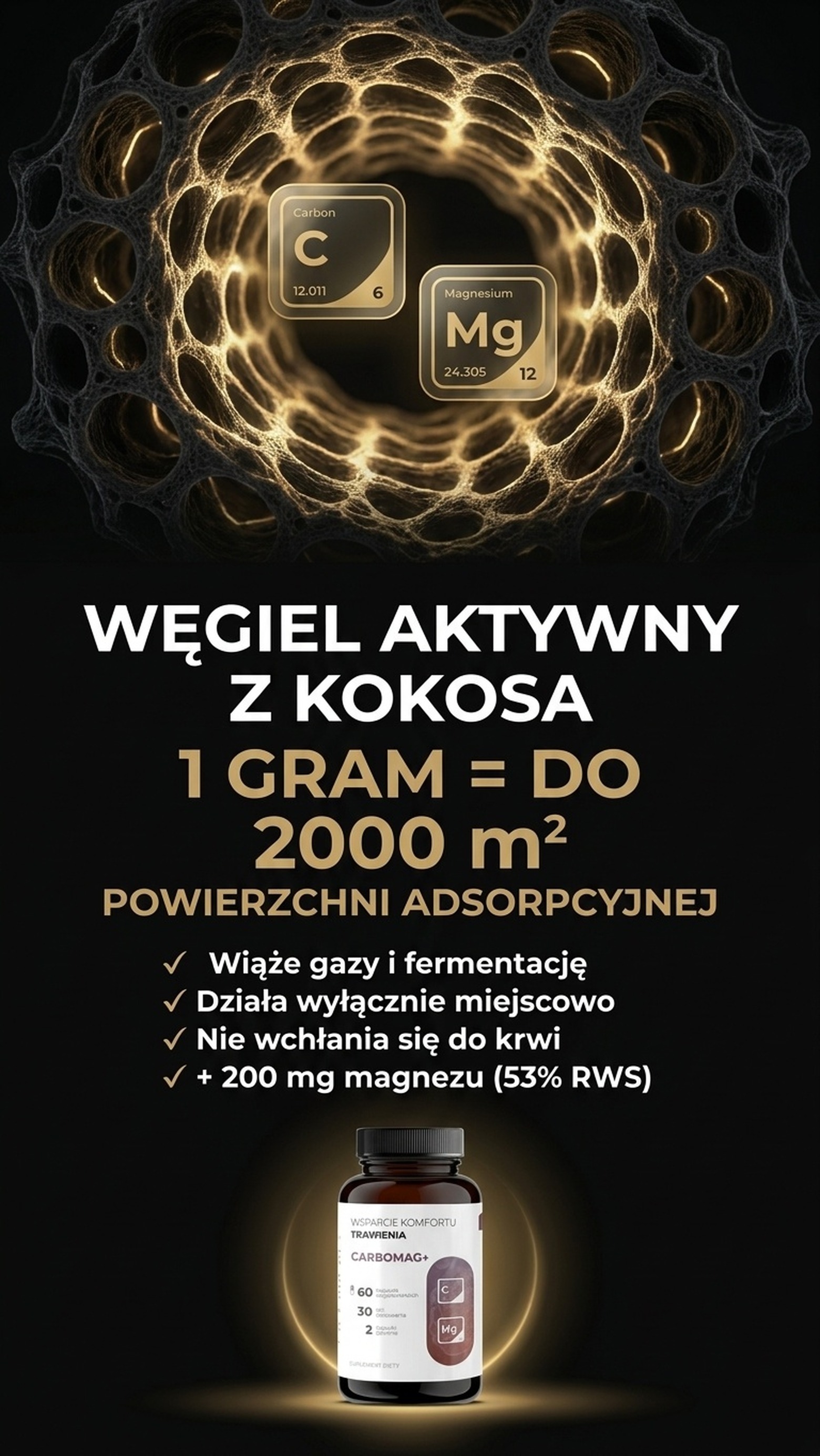 CarboMag+ - Węgiel aktywny z kokosa + Magnez na komfort trawienia i wzdęcia — story 3