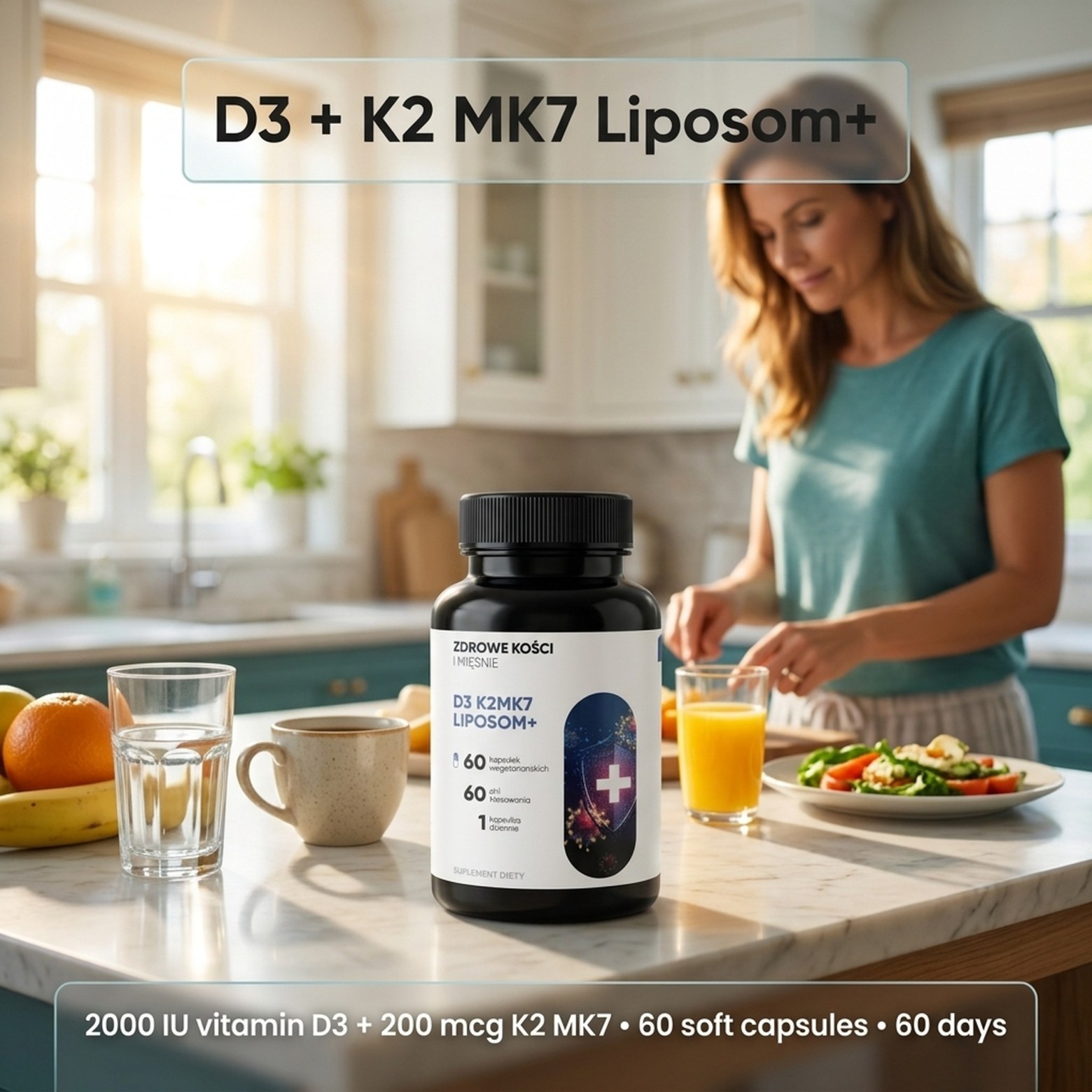 D3 K2 MK7 Liposom+ - Vitamin D 2000 IU + K2 MK7 in Liposomes