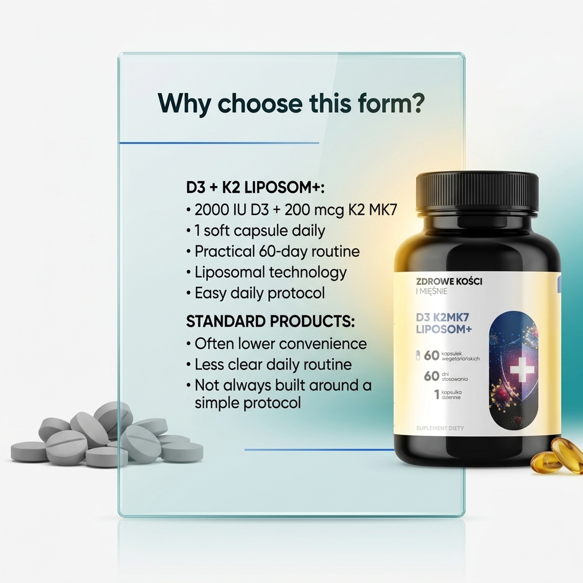 D3 K2 MK7 Liposom+ - Vitamin D 2000 IU + K2 MK7 in Liposomes