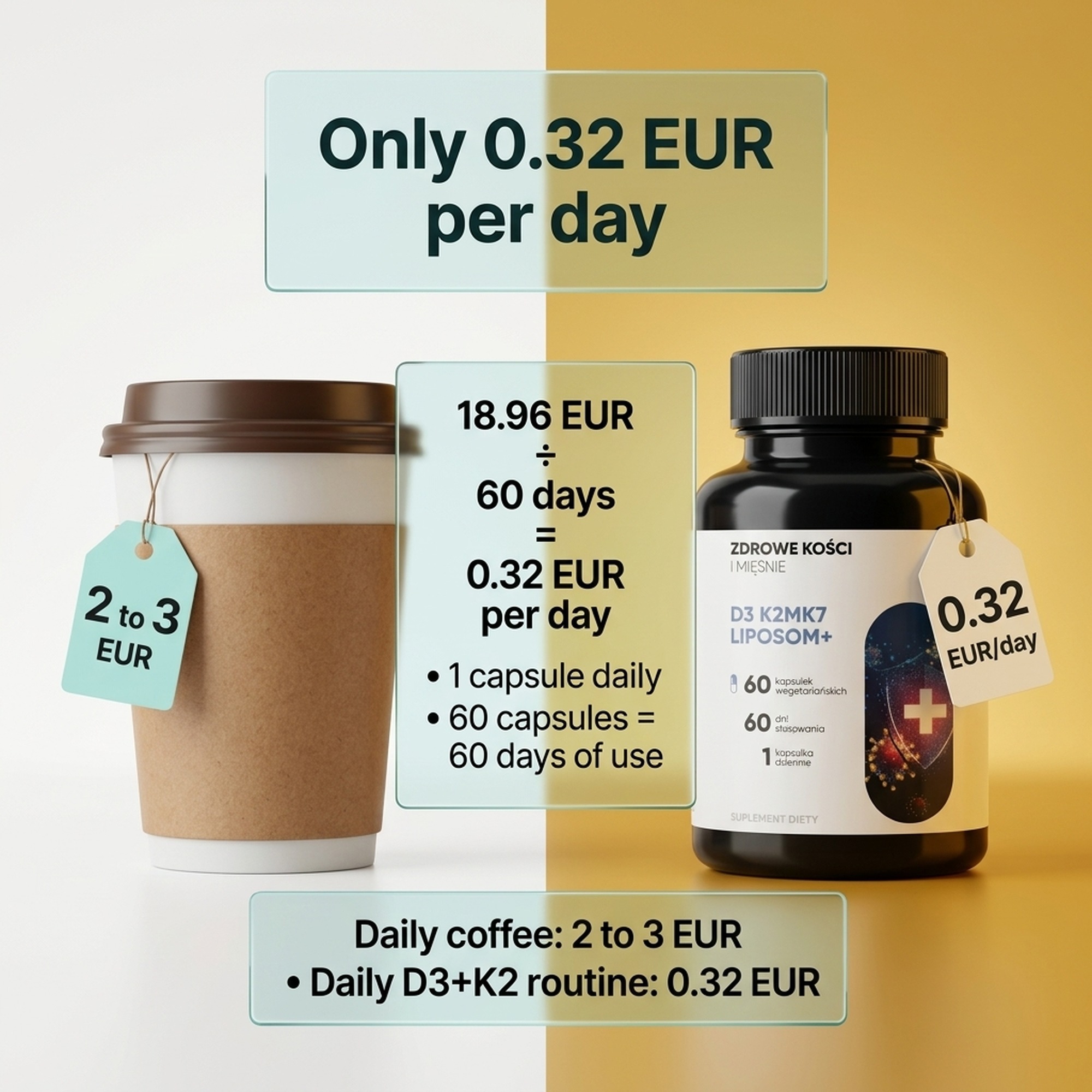 D3 K2 MK7 Liposom+ - Vitamin D 2000 IU + K2 MK7 in Liposomes