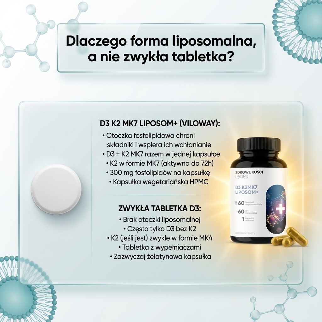 D3 K2 MK7 Liposom+ - witamina D 2000 IU + K2 MK7 w liposomach