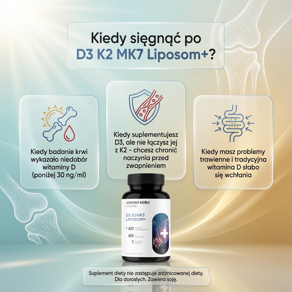D3 K2 MK7 Liposom+ - witamina D 2000 IU + K2 MK7 w liposomach