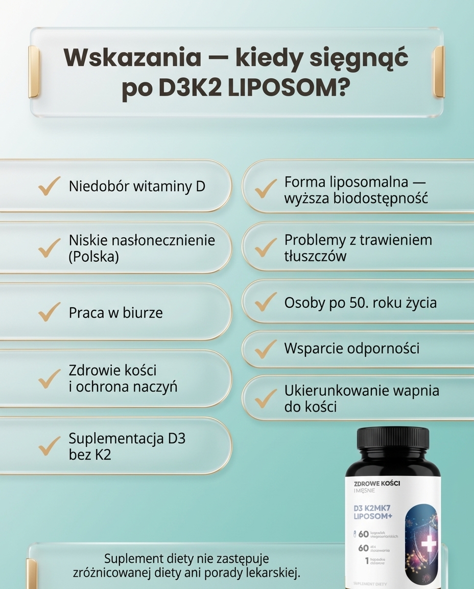 D3 K2 MK7 Liposom+ - witamina D 2000 IU + K2 MK7 w liposomach