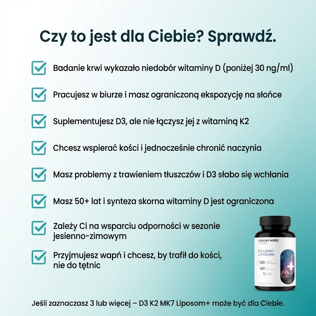 D3 K2 MK7 Liposom+ - witamina D 2000 IU + K2 MK7 w liposomach