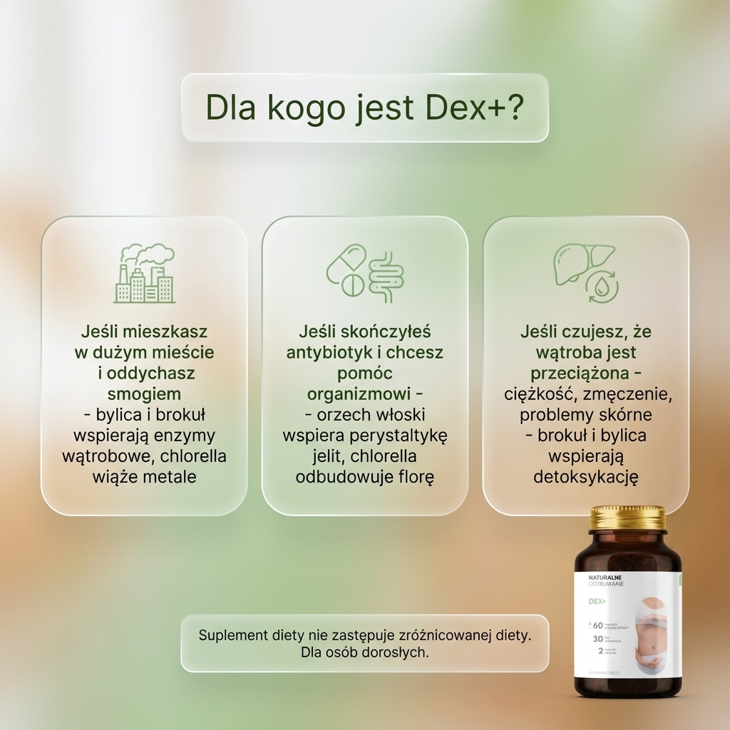 Dex+ - Bylica + Brokuł + Goździkowiec na oczyszczanie organizmu
