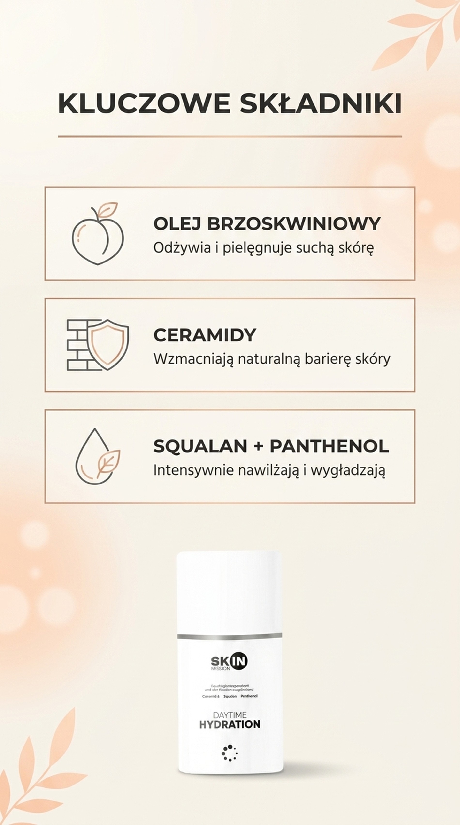 DayTime Hydration - Krem na dzień z Olejem brzoskwiniowym + Ceramidy + Lecytyna - Skin Mission — story 2
