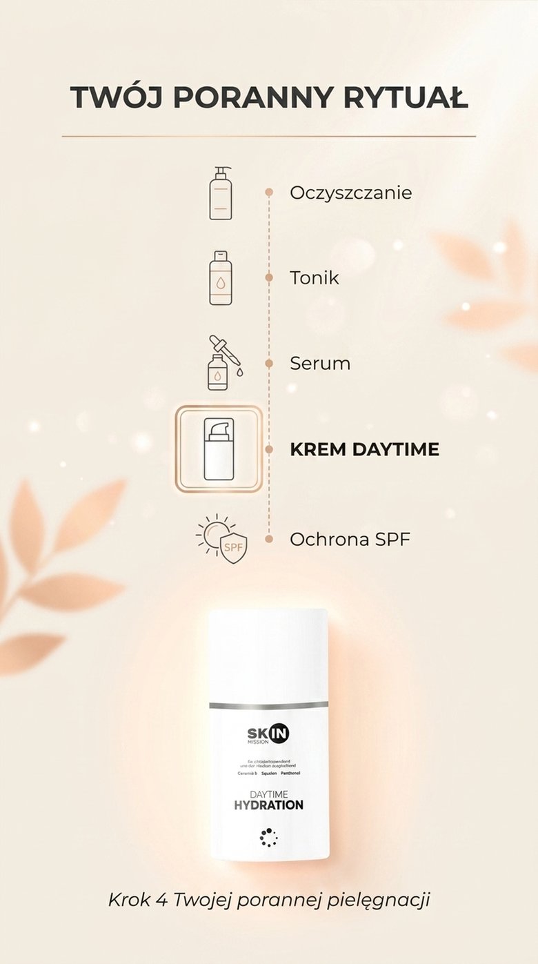 DayTime Hydration - Krem na dzień z Olejem brzoskwiniowym + Ceramidy + Lecytyna - Skin Mission