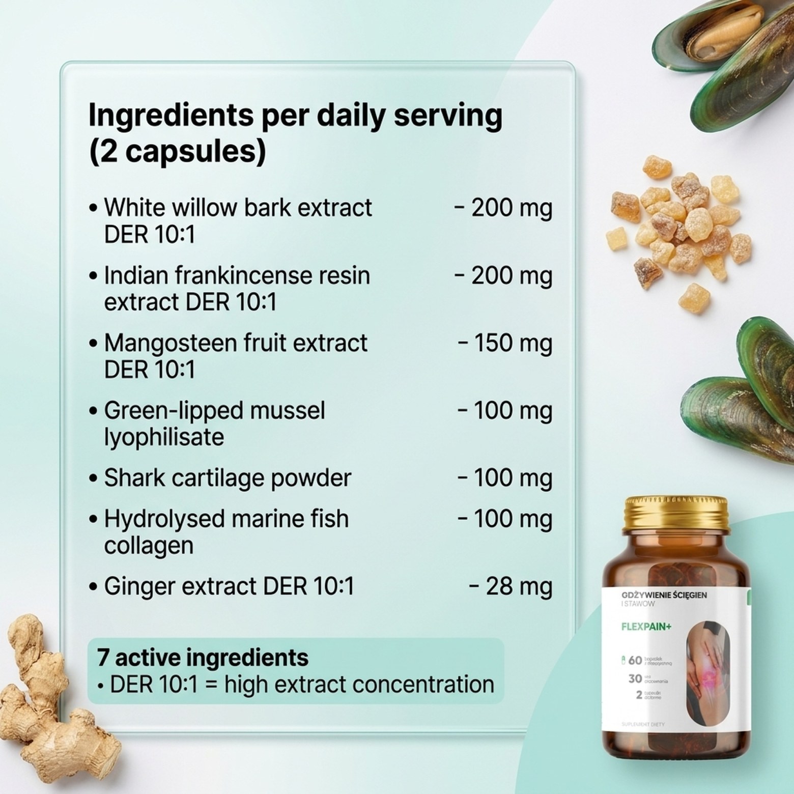 Flexpain+ - White Willow + Boswellia + Mangosteen for Healthy Joints